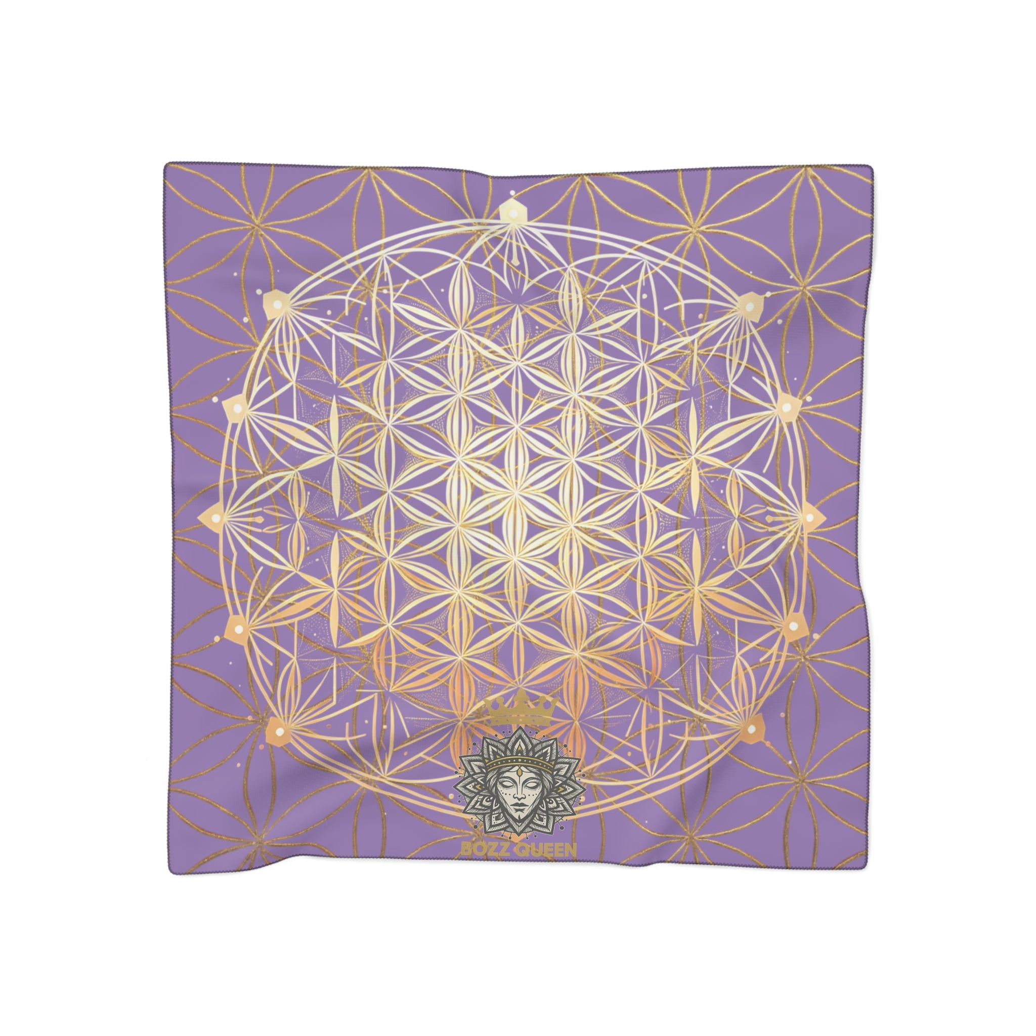Flower of Life Light Purple Scarf - Sacred Geometry Spiritual Accessory