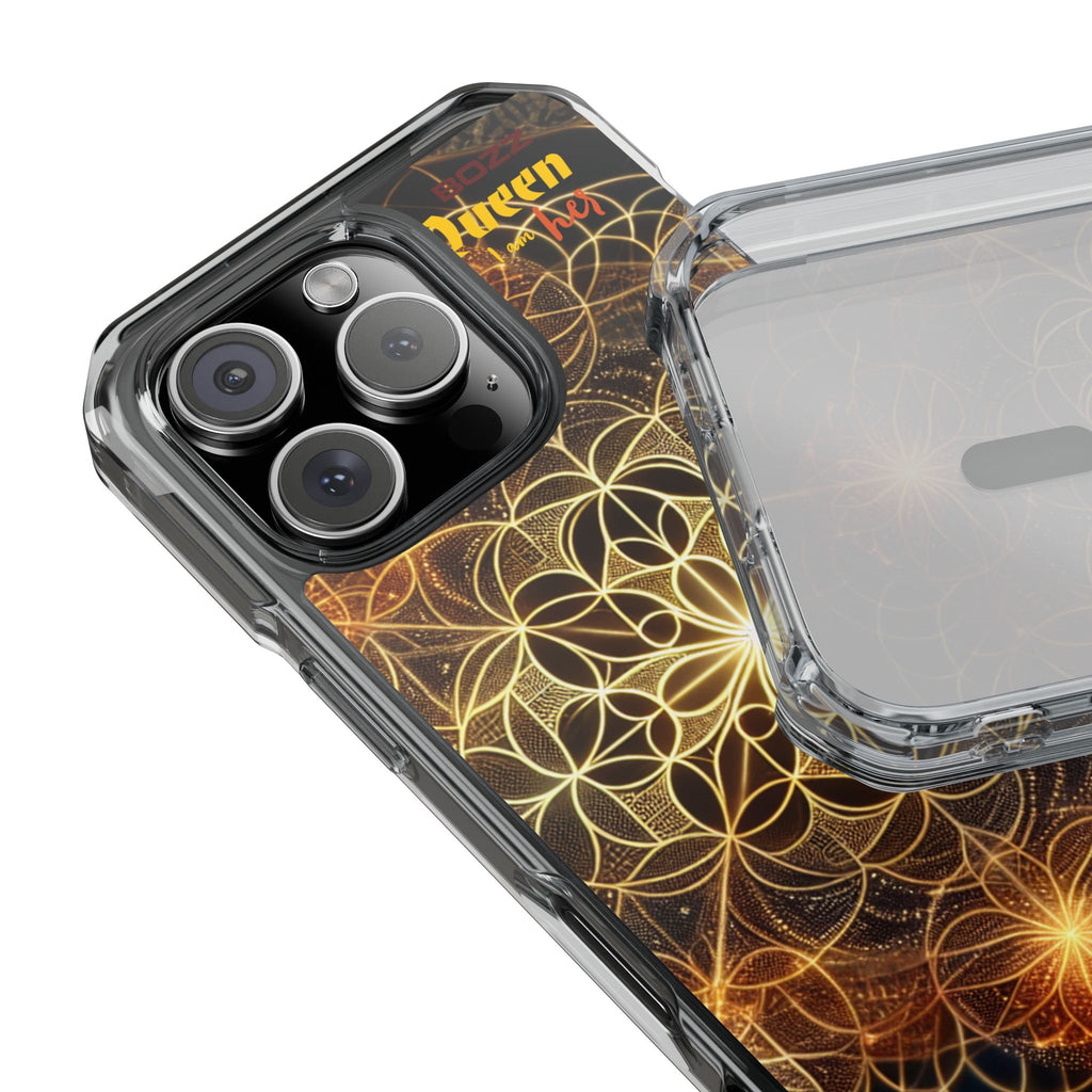 Magnetic Phone Case with Geometric Design, Crystal Clear Protection, Phone Accessory, Gift for Her, Stylish Tech