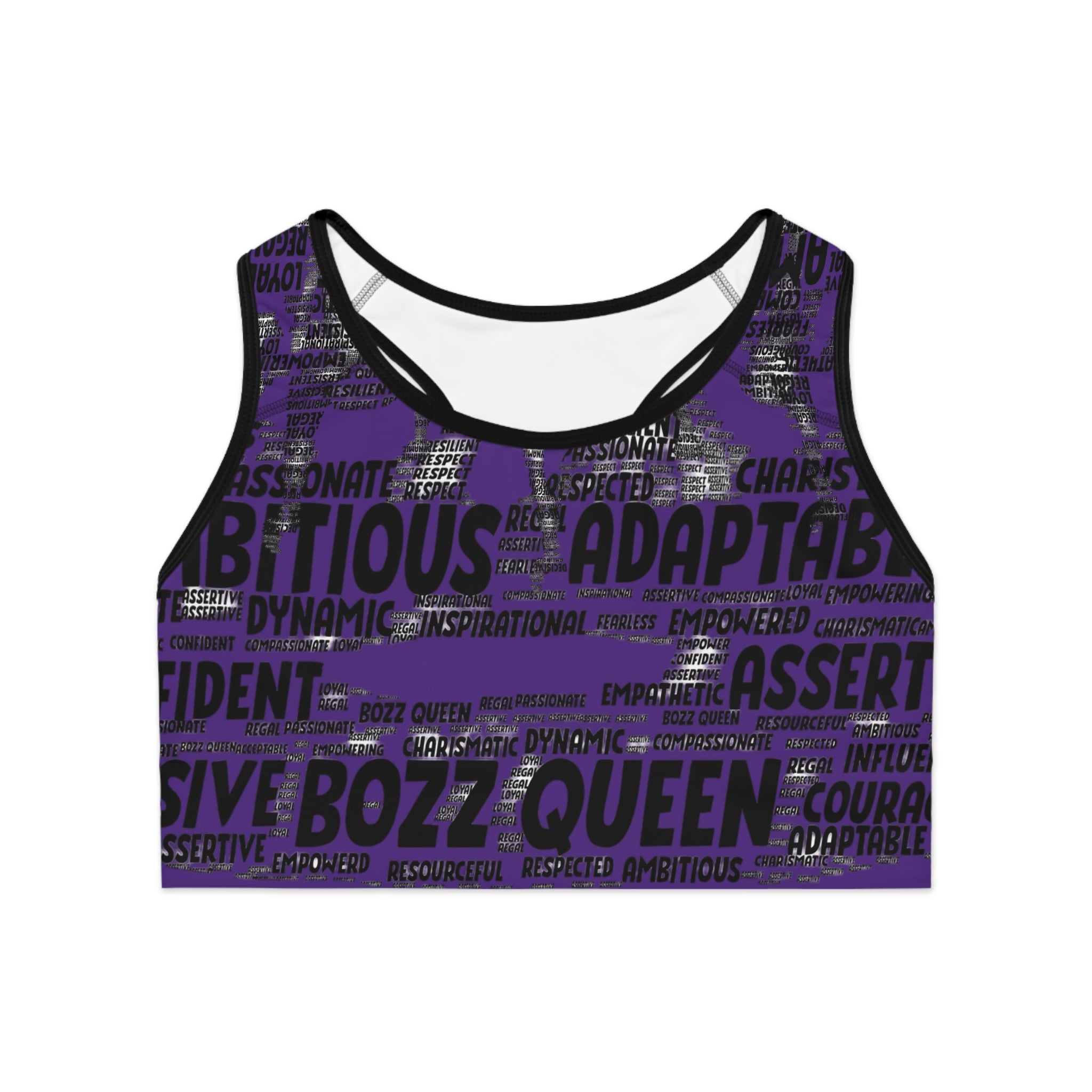 Empowering Sports Bra - Bozz Queen Origin Collection | Purple & Black