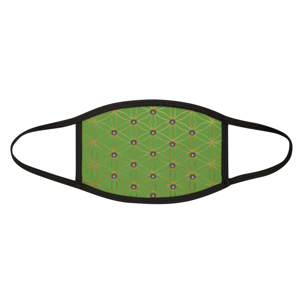 Bozz Queen Flower of Life Face Mask - Green & Gold Stylish Breathable Cloth Mask