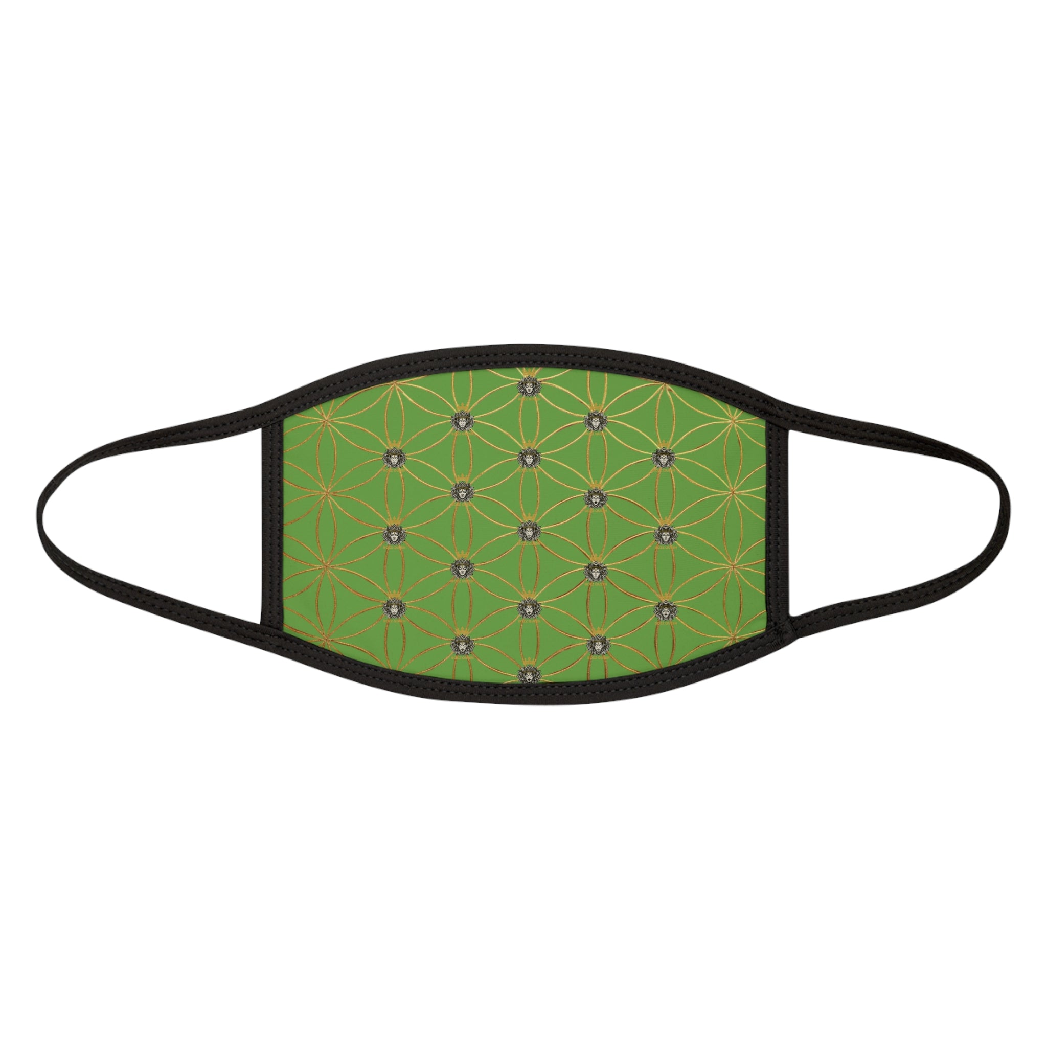 Bozz Queen Flower of Life Face Mask - Green & Gold Stylish Breathable Cloth Mask