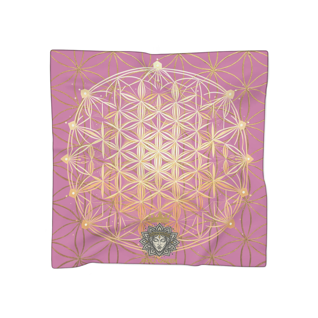 Flower of Life Pink Scarf - Sacred Geometry Spiritual Accessory