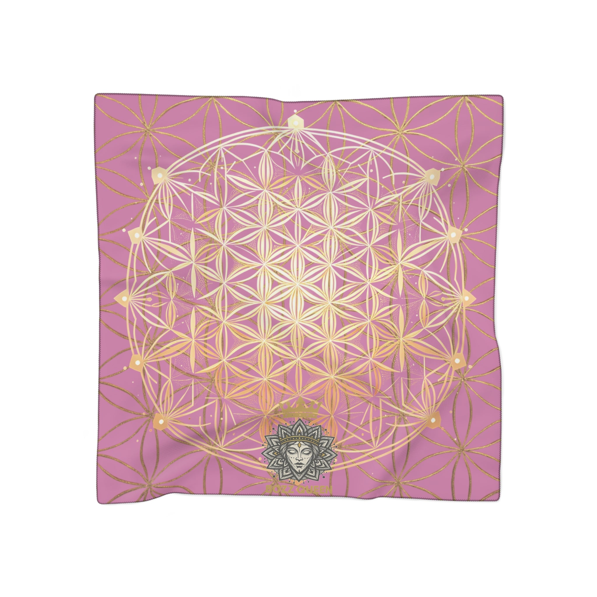 Flower of Life Pink Scarf - Sacred Geometry Spiritual Accessory