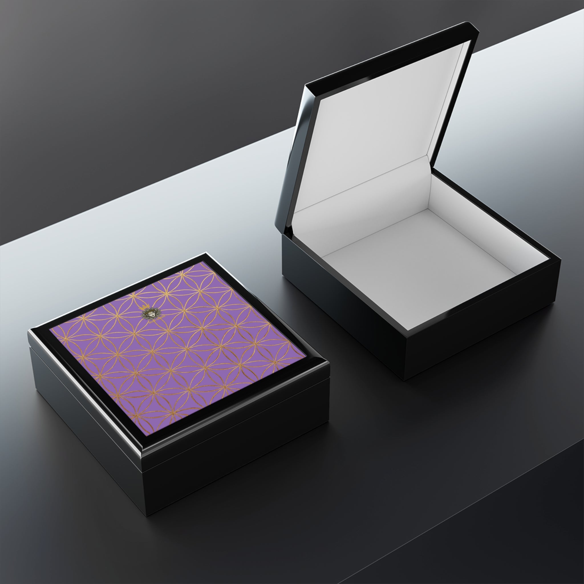 Flower of Life Jewelry Box - Light Purple Elegant Keepsake Organizer