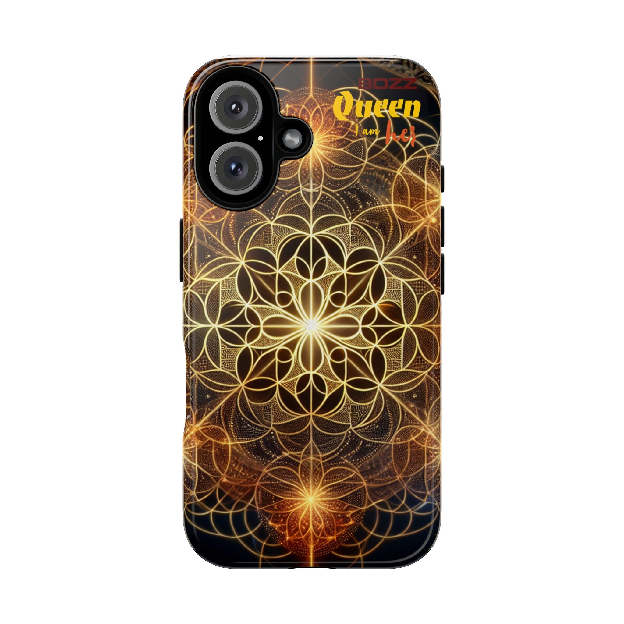 Golden Flower Mandala Phone Case, Tough Cases, Bohemian Phone Cover, Unique Gift for Him/Her, Spiritual and Artistic Design