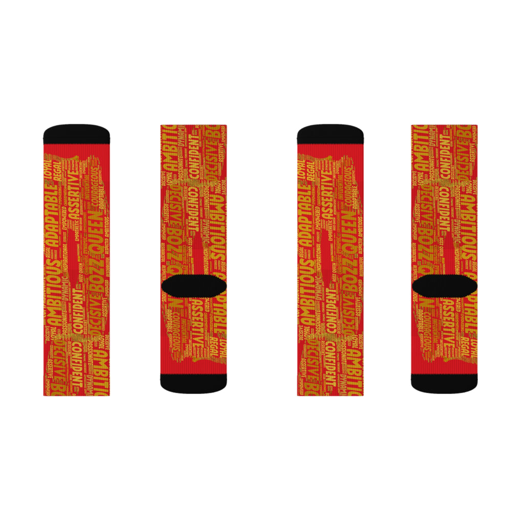 Red Bold Statement Socks | Inspirational Gift, Trendy Accessories, Positive Affirmations, Unique Fashion, Motivational Wear