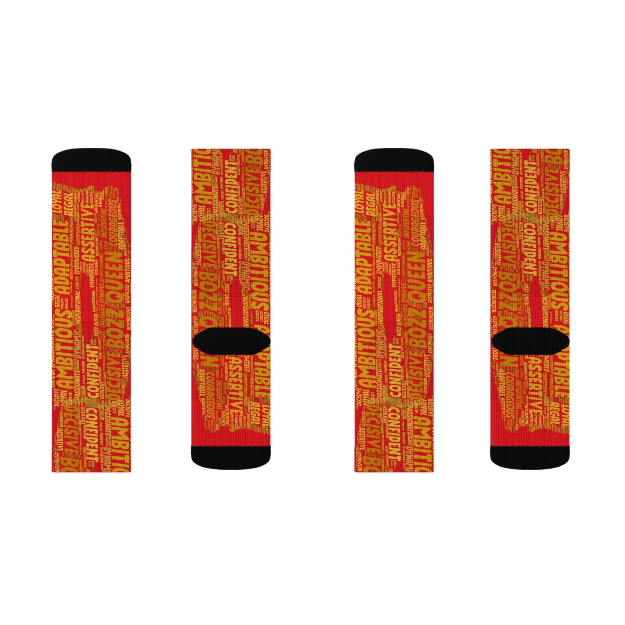 Red Bold Statement Socks | Inspirational Gift, Trendy Accessories, Positive Affirmations, Unique Fashion, Motivational Wear