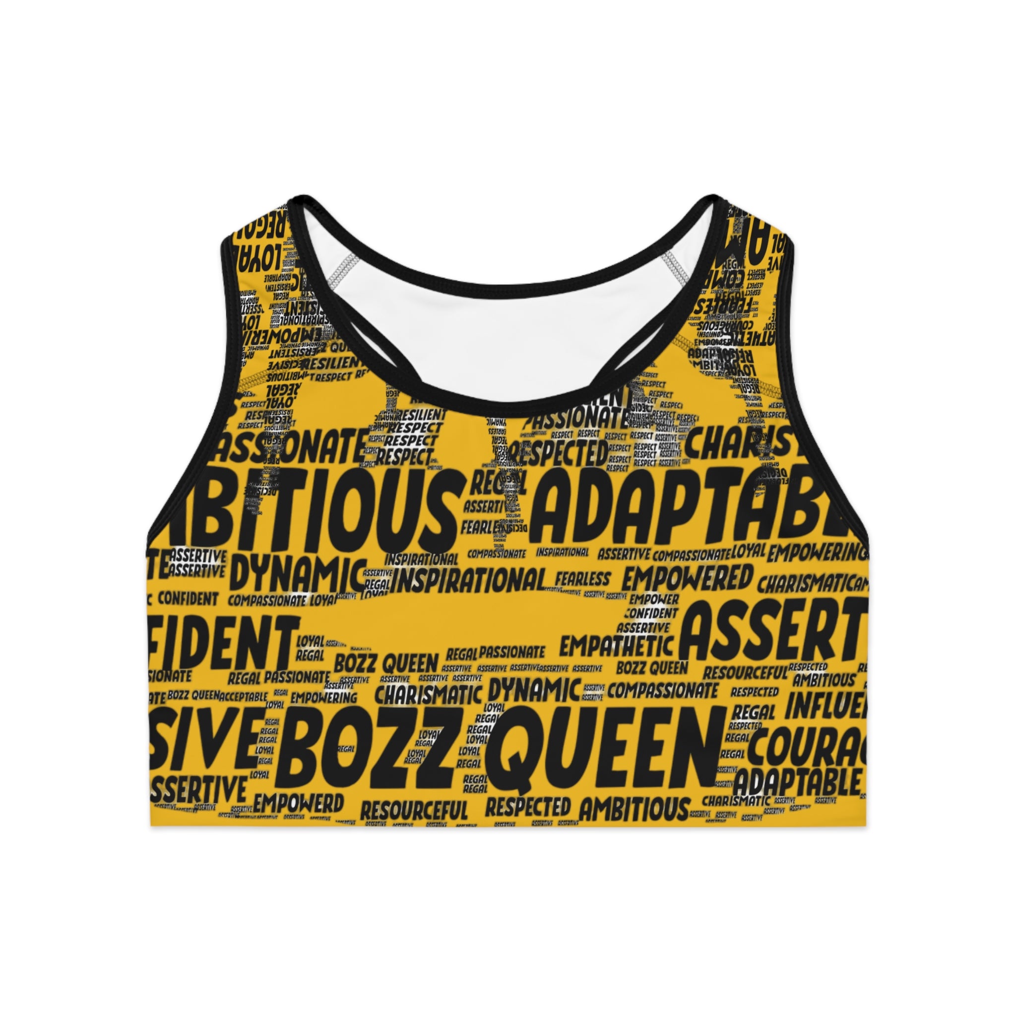 Empowering Sports Bra - Bozz Queen Origin Collection | Yellow & Black