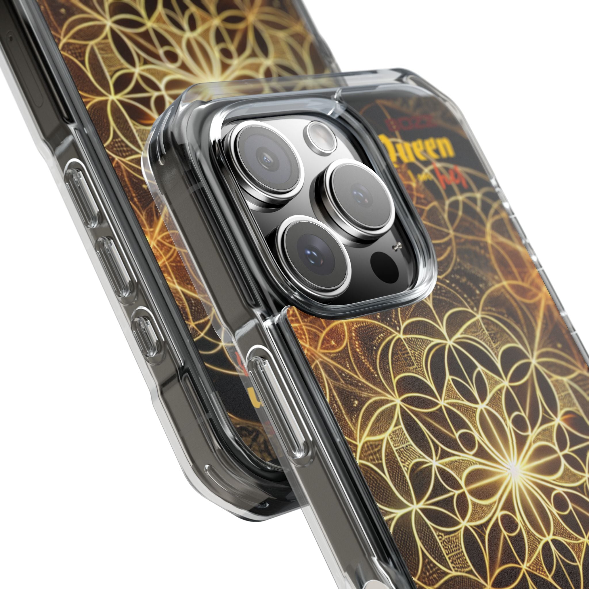 Magnetic Phone Case with Geometric Design, Crystal Clear Protection, Phone Accessory, Gift for Her, Stylish Tech