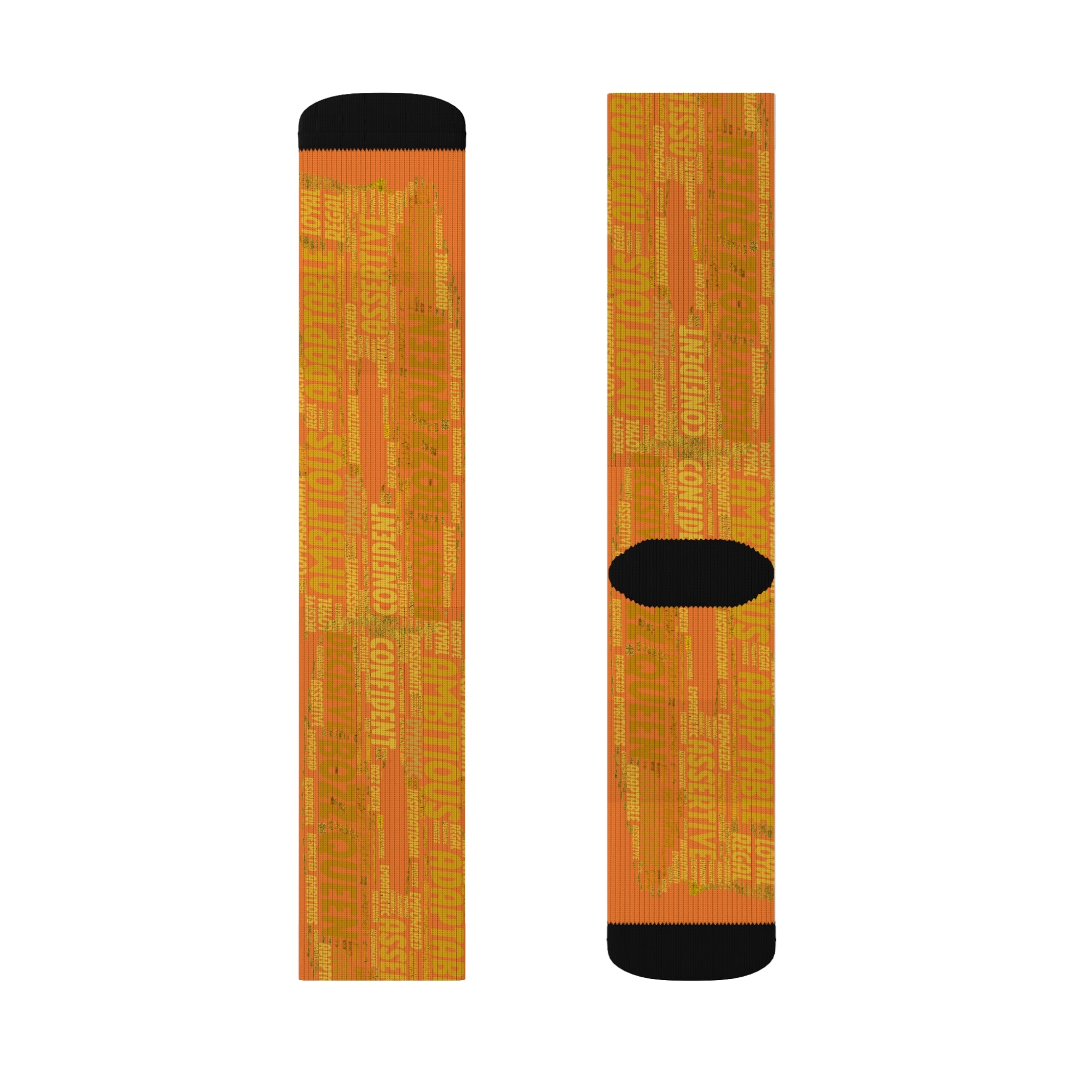 BOZZ QUEEN Light Orange Bold Statement Socks - Empowering Motivational Wear