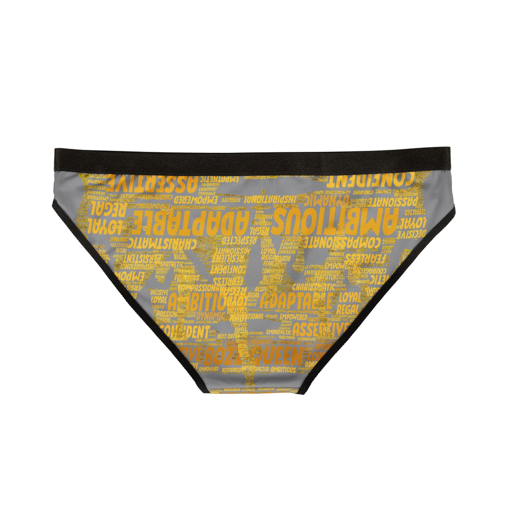 Women's Grey Yellow Motivational Underwear - Bold Statement Lingerie