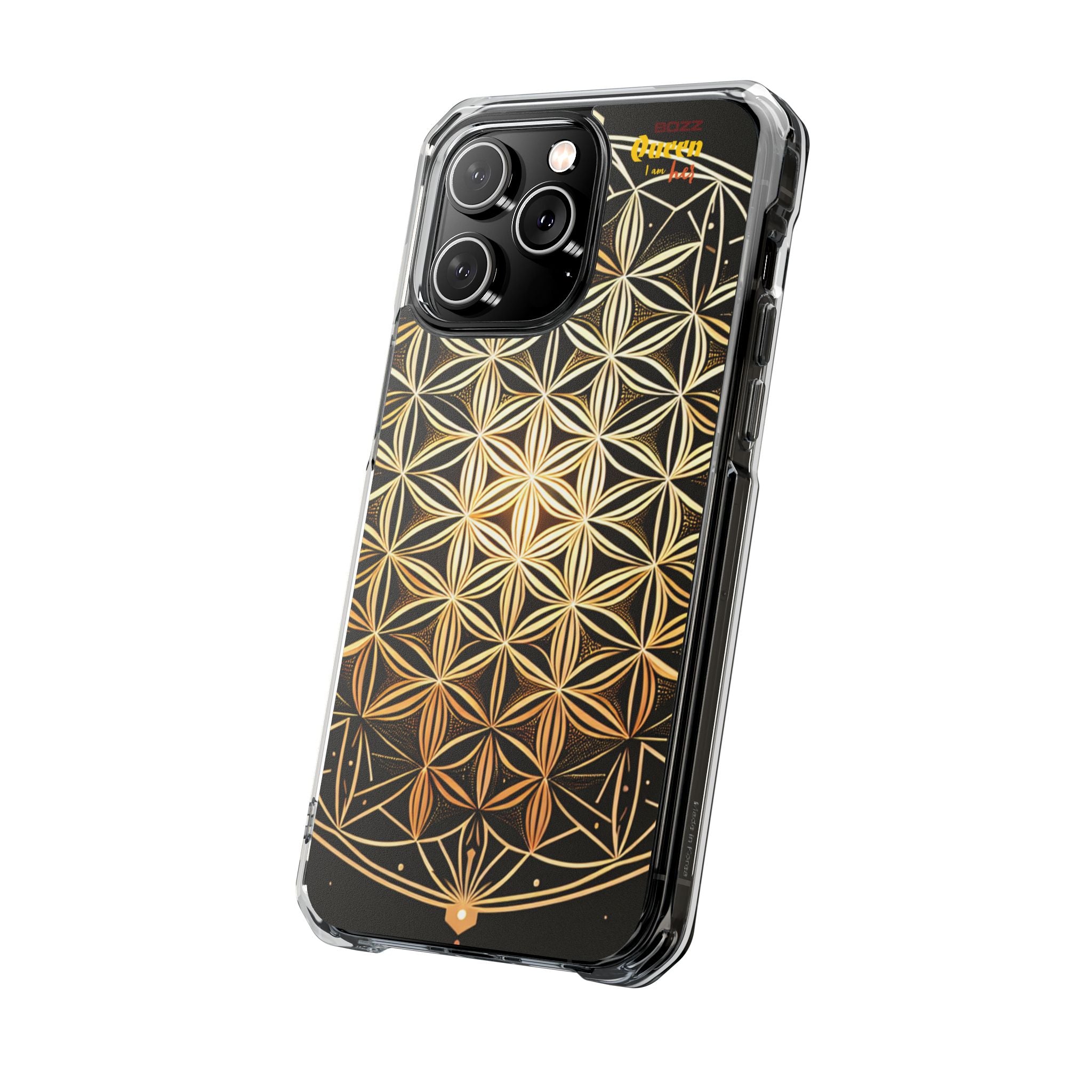 Flower of Life Magnetic Clear Case, Personalized Phone Case, Protective Impact Case, Gift for Him or Her, Boho Phone Accessories