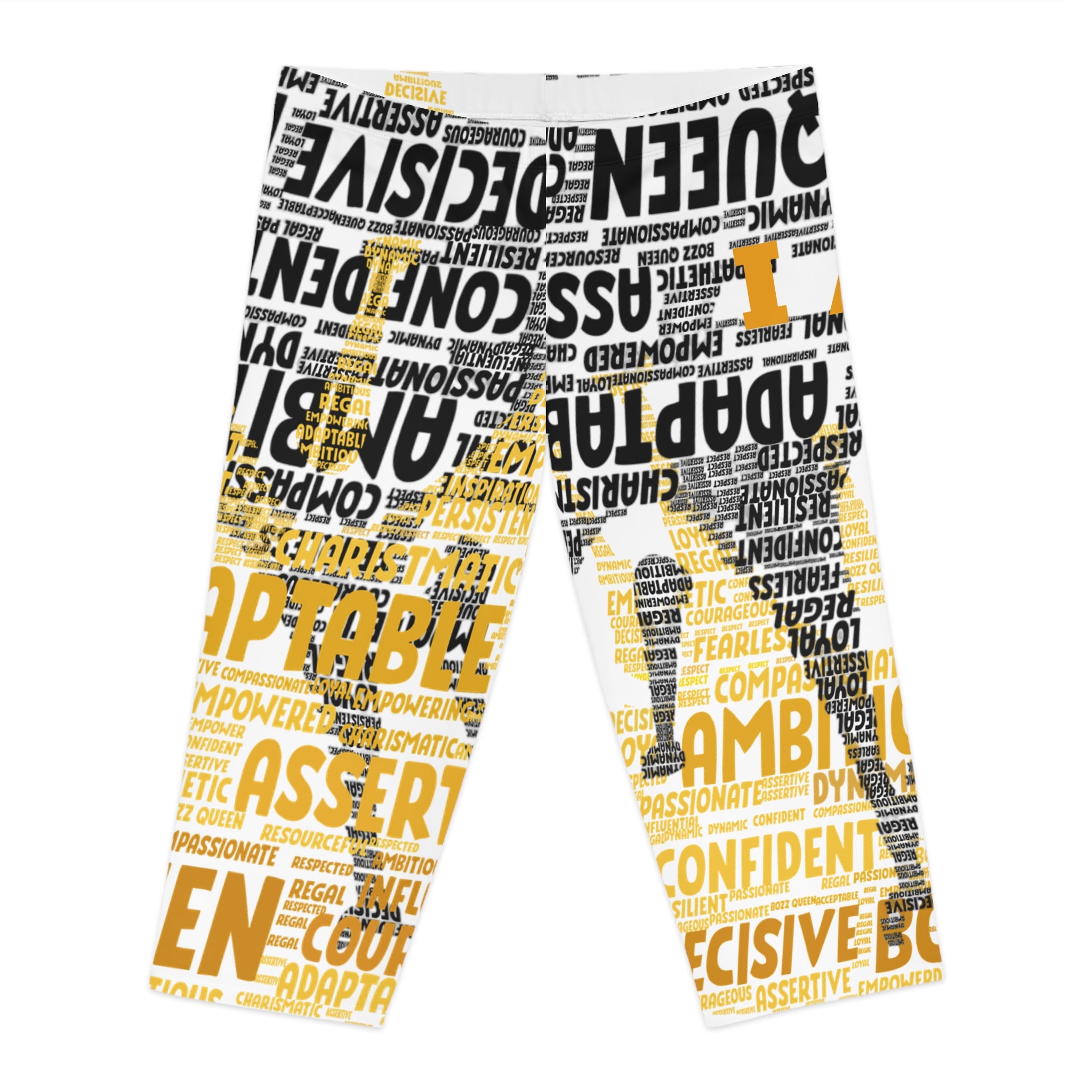 I AM Empowered Women's Capri Leggings - Motivational Activewear for Confidence