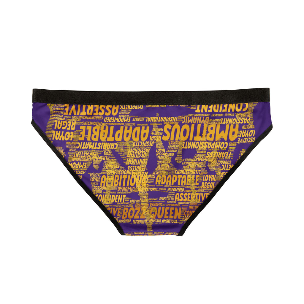 Women's Purple Yellow Motivational Underwear - Bold Statement Lingerie