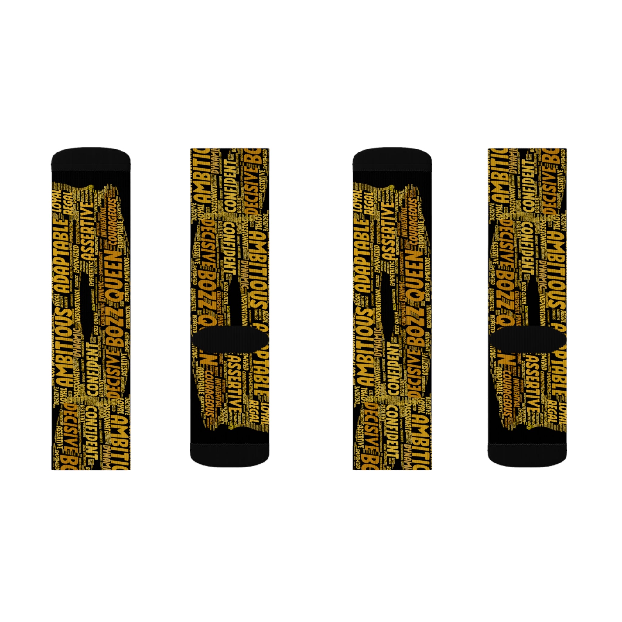 BOZZ QUEEN Black Bold Statement Socks - Empowering Motivational Wear