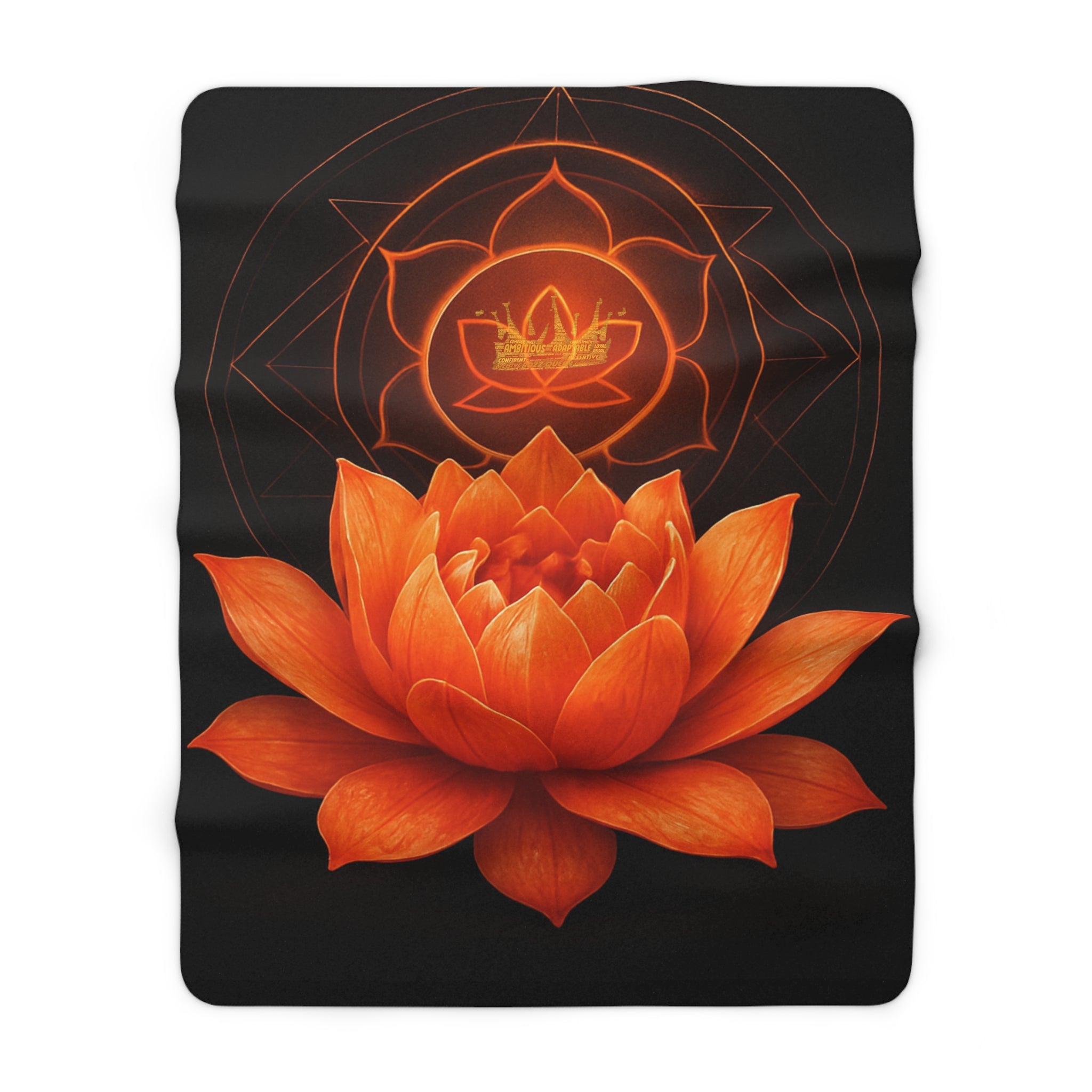 Sacred Chakra Lotus Sherpa Blanket - Meditation Decor & Spiritual Gift