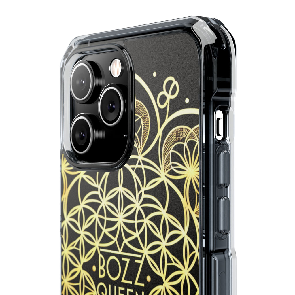 Magnetic Phone Case with Mandala Design, Boz Queen Protective Cover, Gift for Her, Bohemian Aesthetic, Unique Phone Accessory