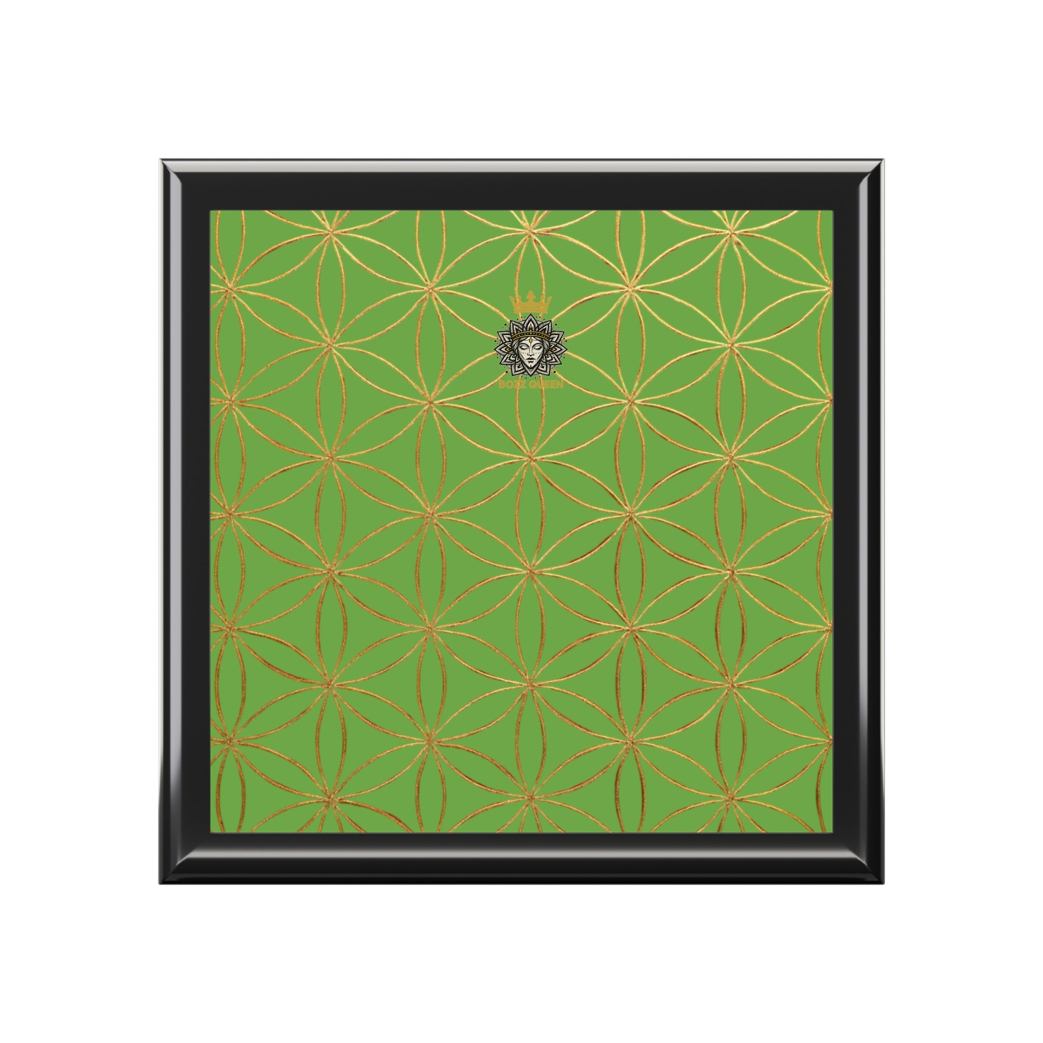 Flower of Life Jewelry Box - Light Green Elegant Keepsake Organizer