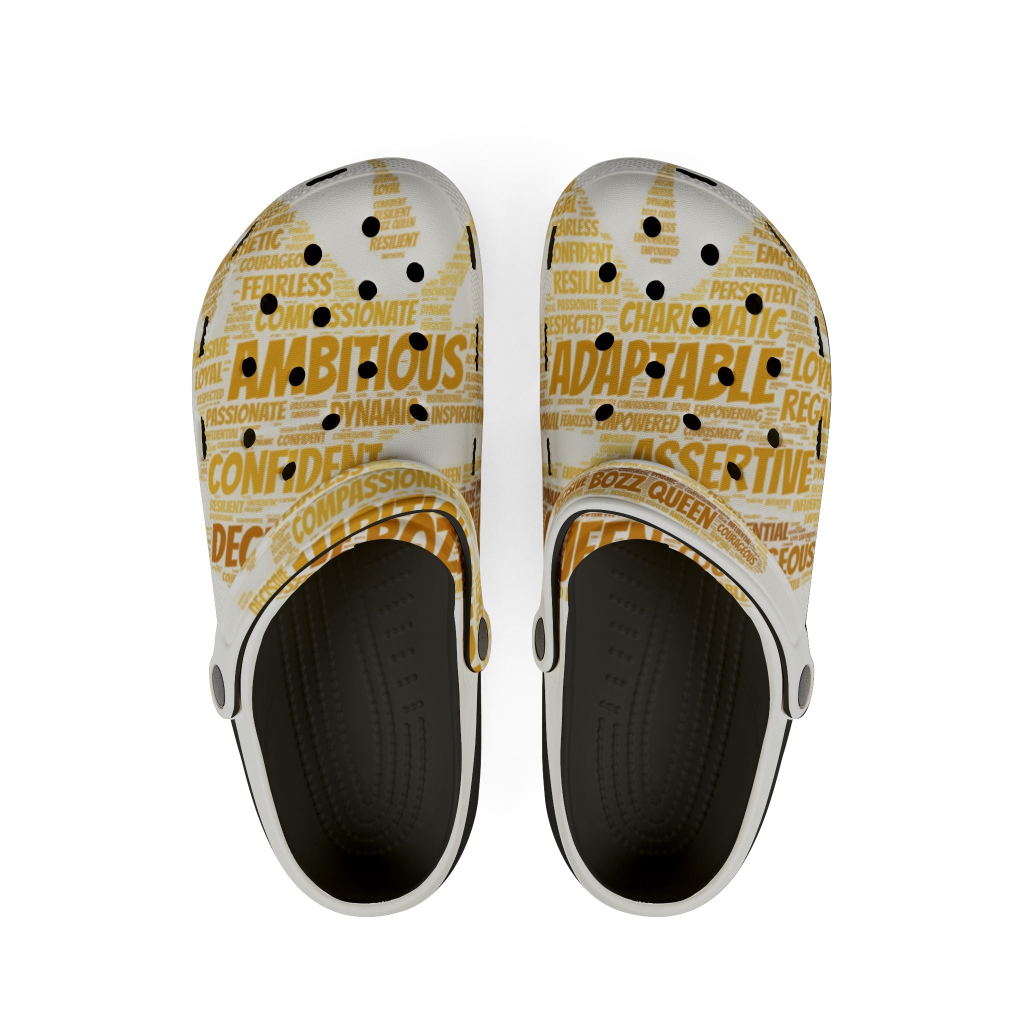 Bozz Queen Vibrant Foam Rubber Shoes - Inspirational Comfort Clogs, Motivational Summer Slip-Ons