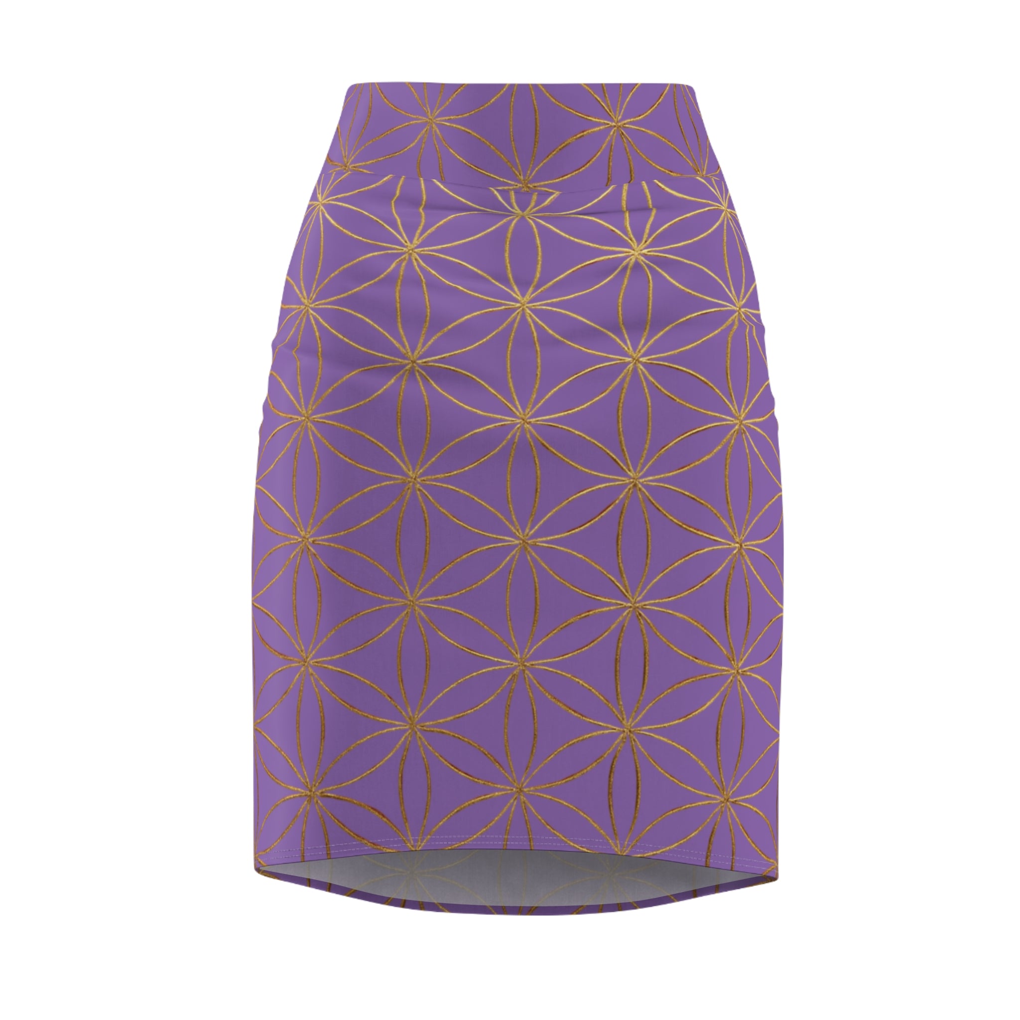 Light Purple Flower of Life Pencil Skirt - Women's Chic Office & Date Night Skirt