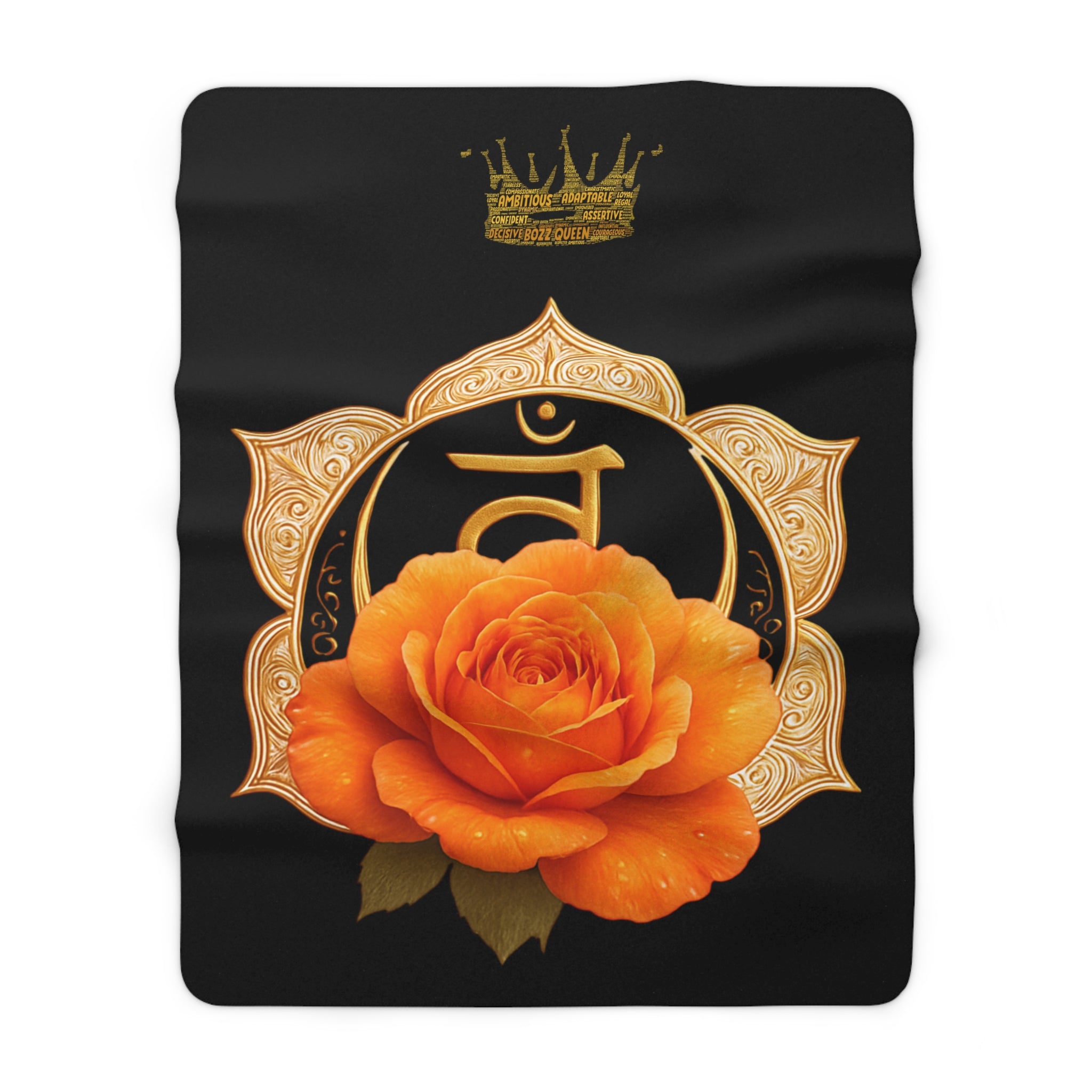 Sacral Chakra Lotus Sherpa Blanket - Meditation Decor & Spiritual Gift