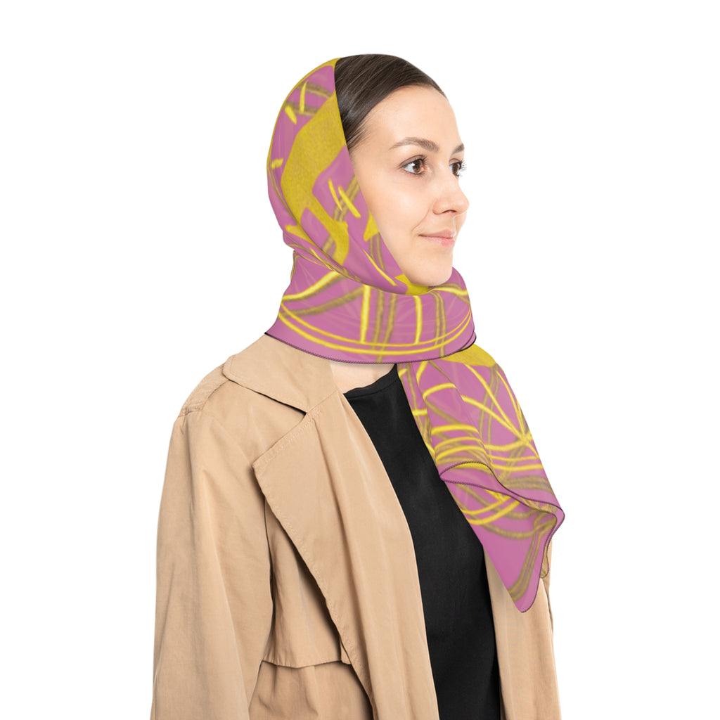 Bozz Queen Light Pink Poly Scarf - Vibrant Flower of Life Design for Stylish Women