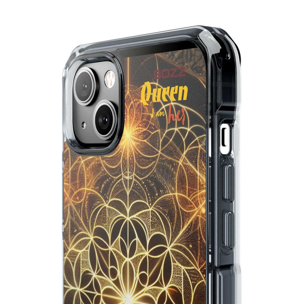 Magnetic Phone Case with Geometric Design, Crystal Clear Protection, Phone Accessory, Gift for Her, Stylish Tech