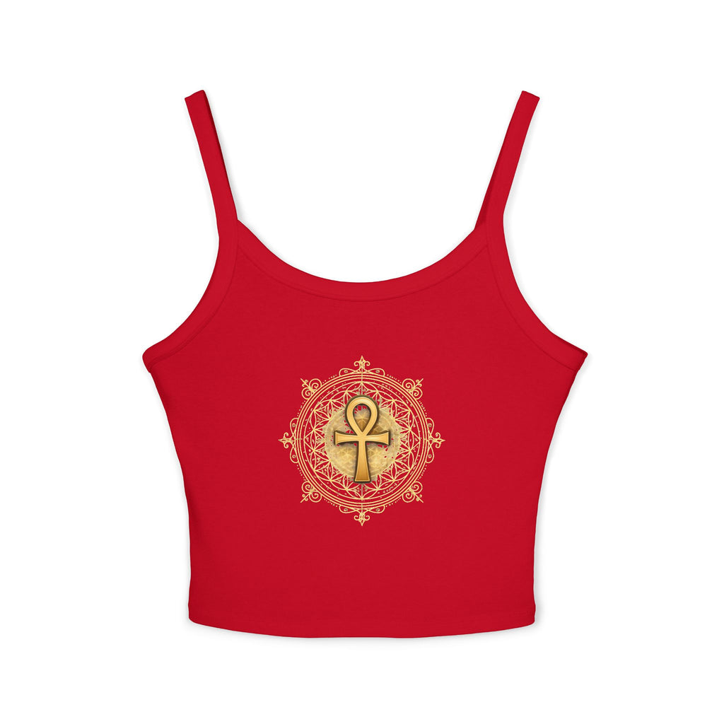 Ankh Spaghetti Strap Tank Top - Sacred Symbol Athleisure