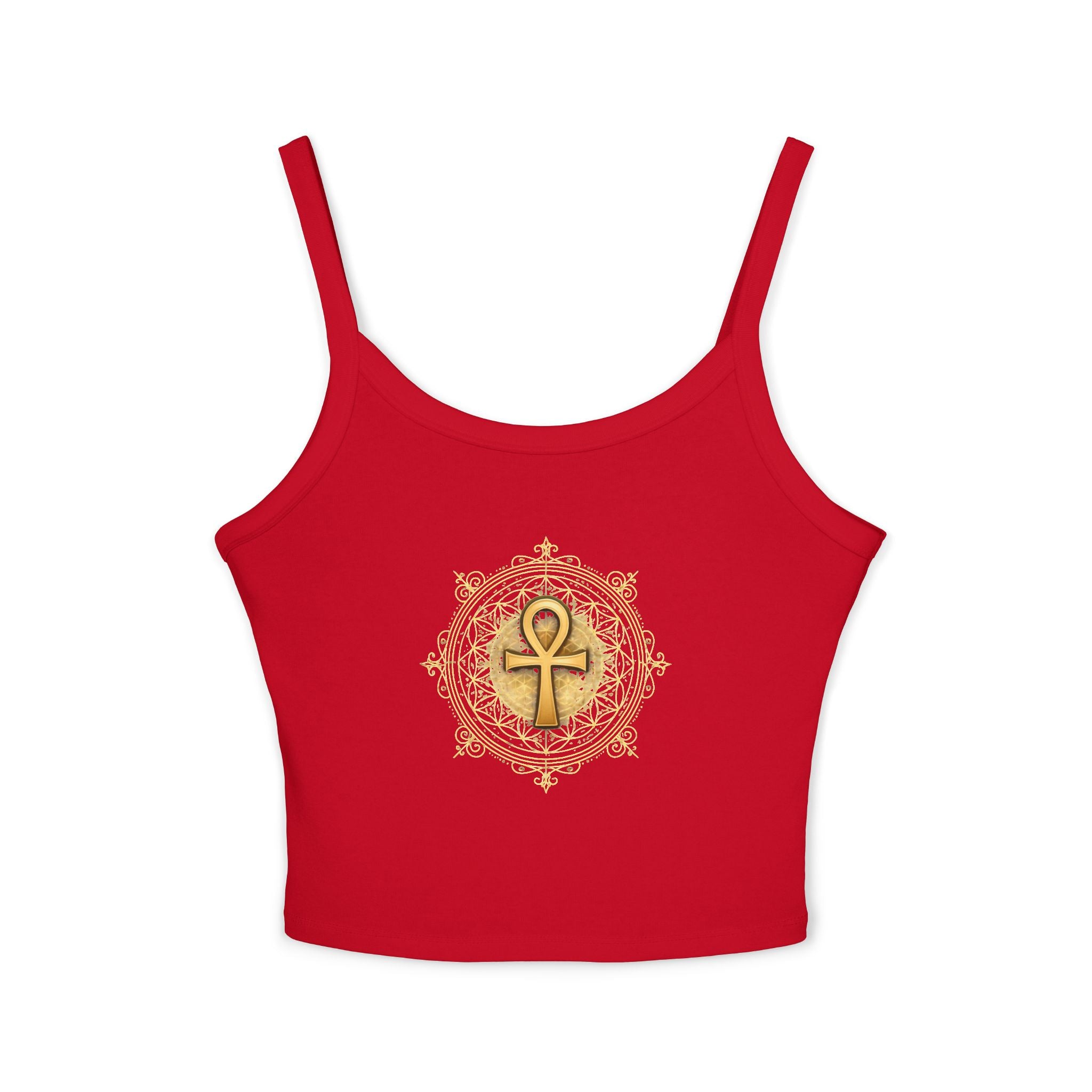 Ankh Spaghetti Strap Tank Top - Sacred Symbol Athleisure