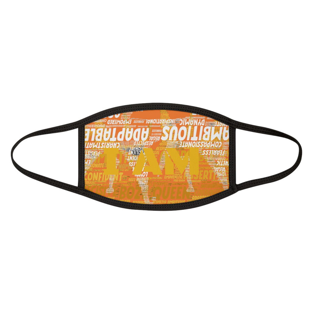 I AM Series Empowering Face Mask - Light Orange Mixed-Fabric with Inspirational Quotes