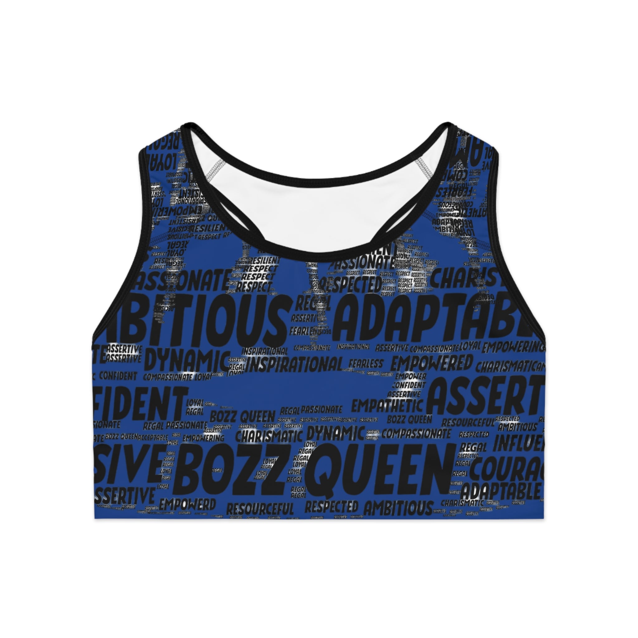 Empowering Sports Bra - Bozz Queen Origin Collection | Dark Blue & Black