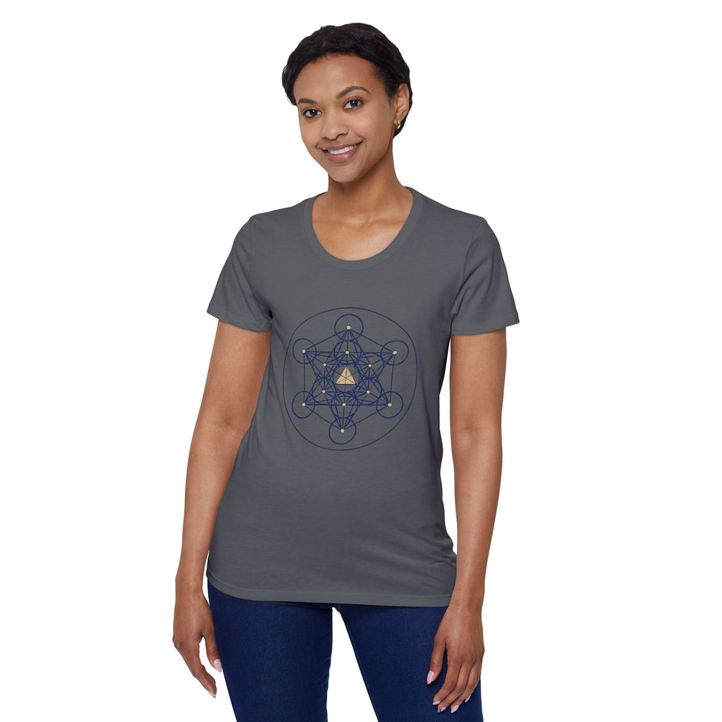 Bozz Queen Star Tetrahedron (Merkaba) Sacred Geometry T-Shirt - Women's Organic Tee