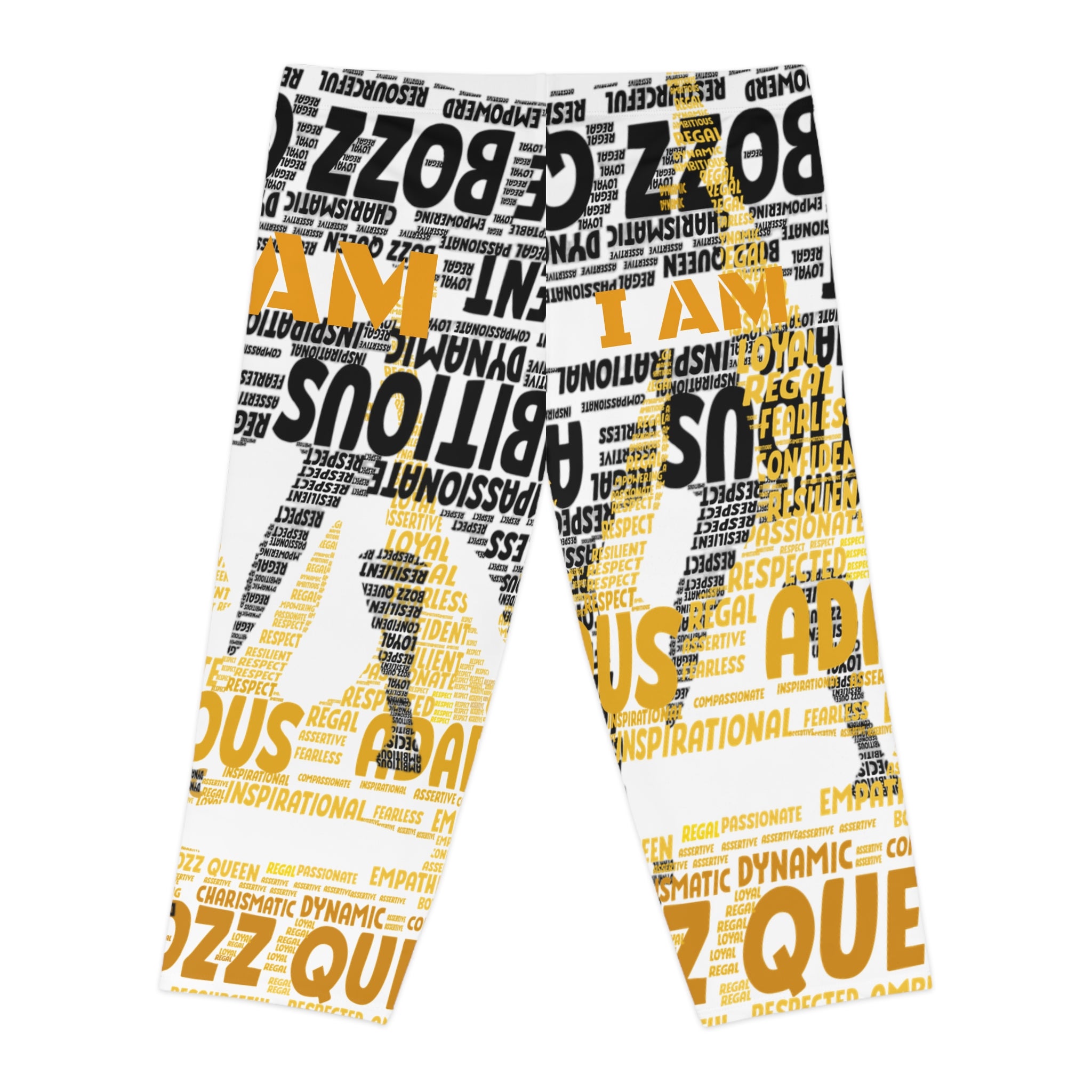 I AM Empowered Women's Capri Leggings - Motivational Activewear for Confidence