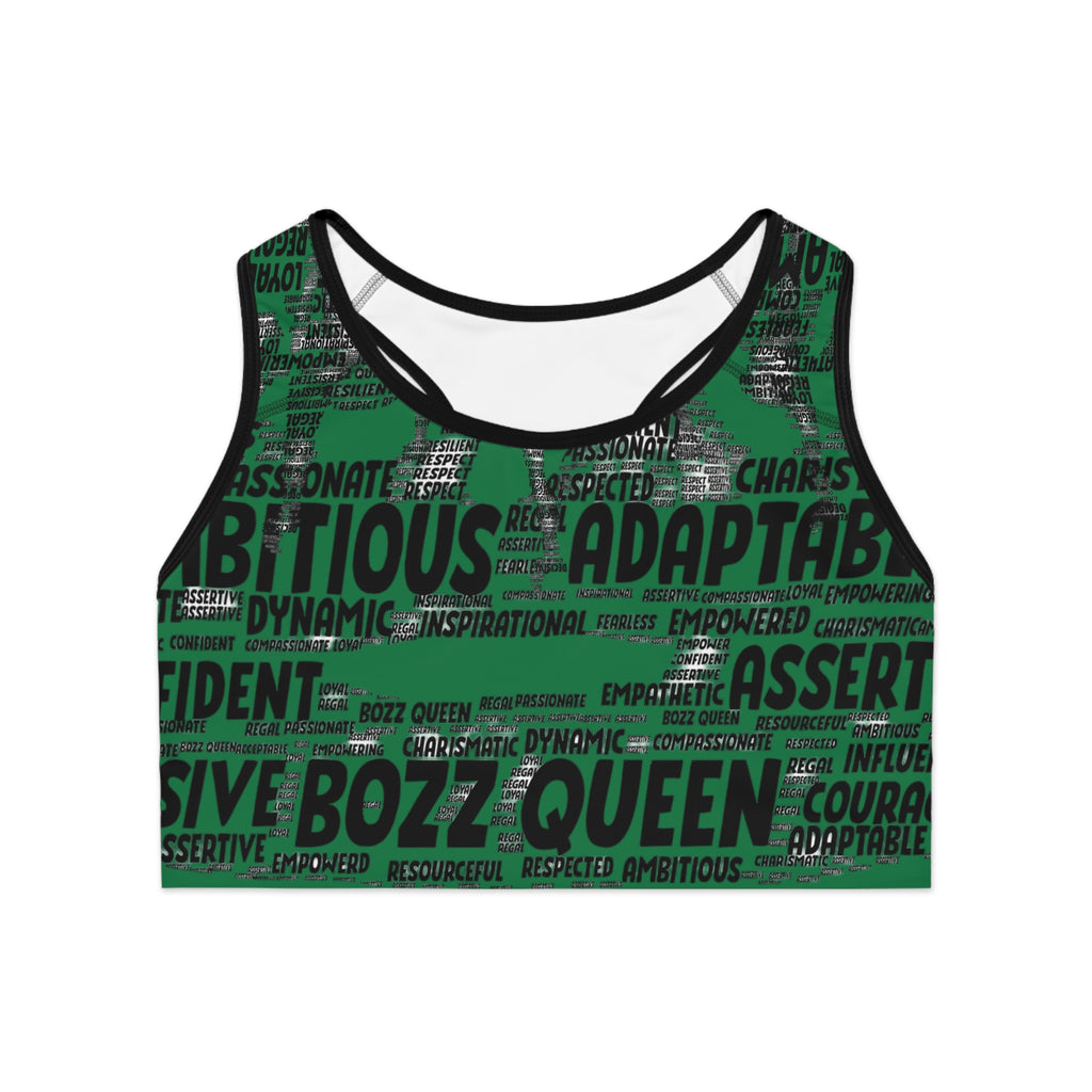 Empowering Sports Bra - Bozz Queen Origin Collection | Dark Green & Black