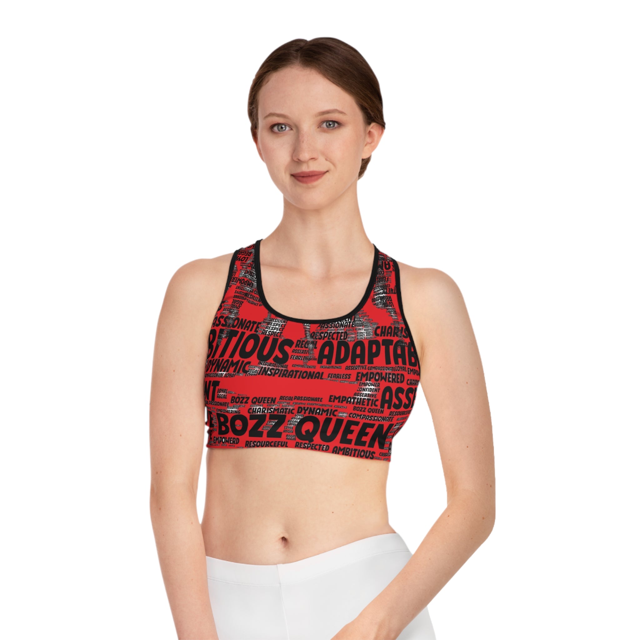 Empowering Sports Bra - Bozz Queen Origin Collection | Red & Black