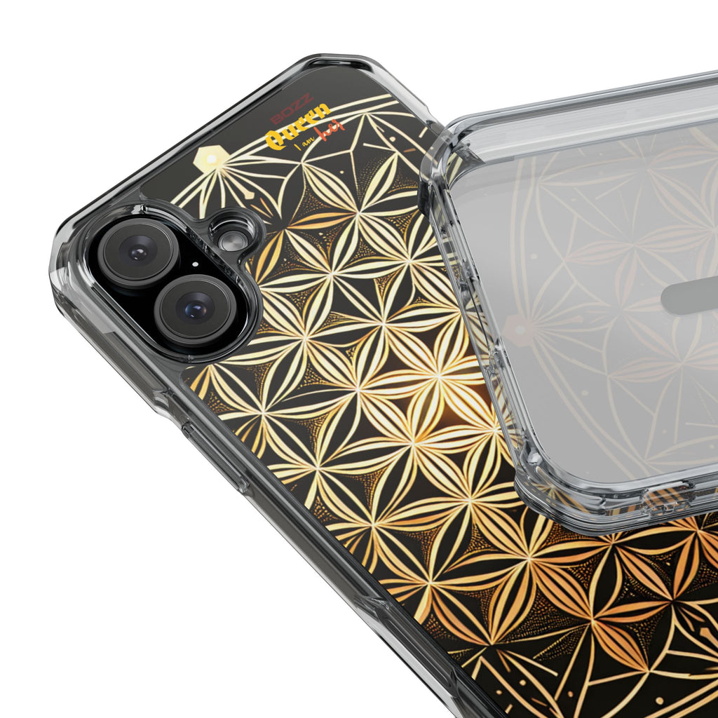 Flower of Life Magnetic Clear Case, Personalized Phone Case, Protective Impact Case, Gift for Him or Her, Boho Phone Accessories