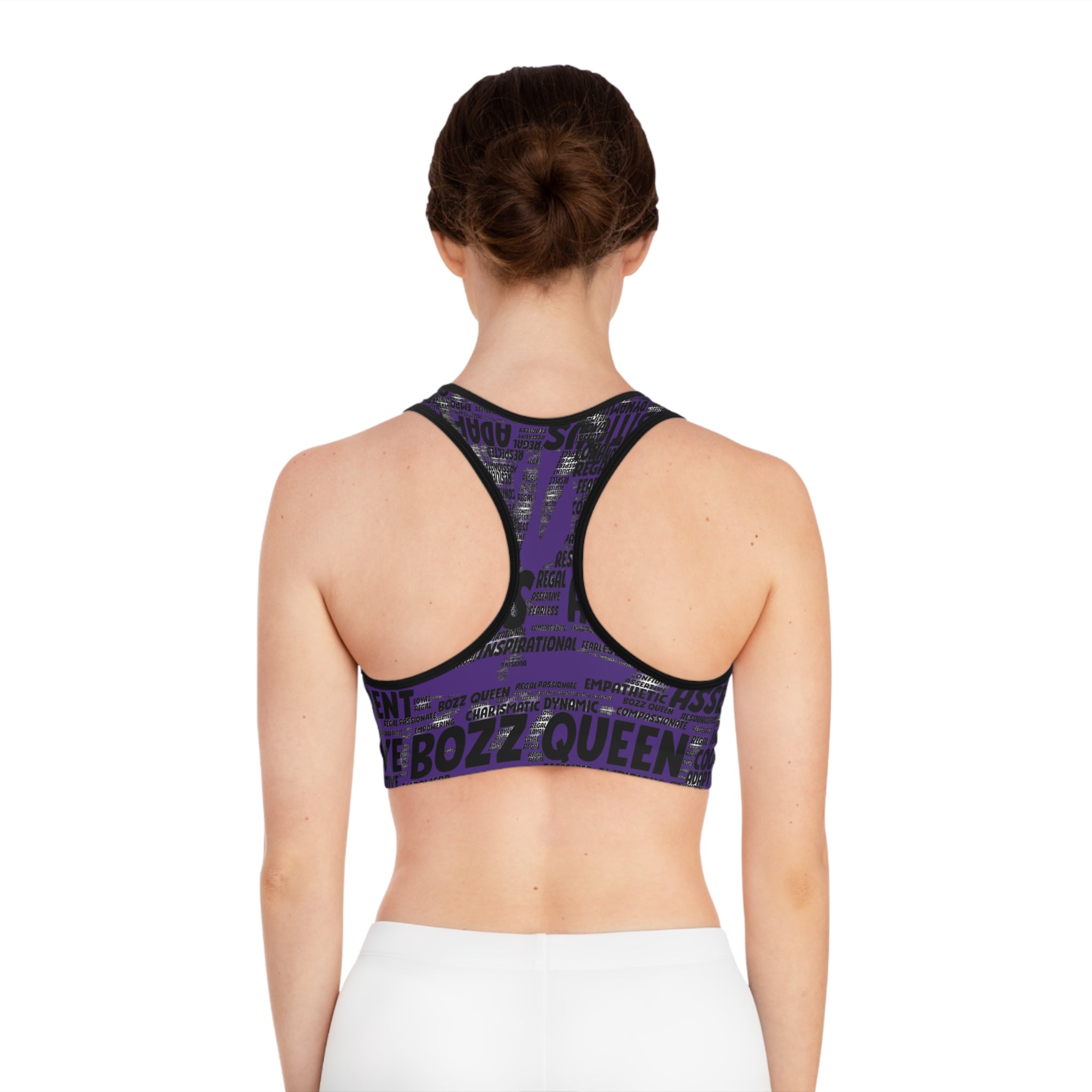 Empowering Sports Bra - Bozz Queen Origin Collection | Purple & Black