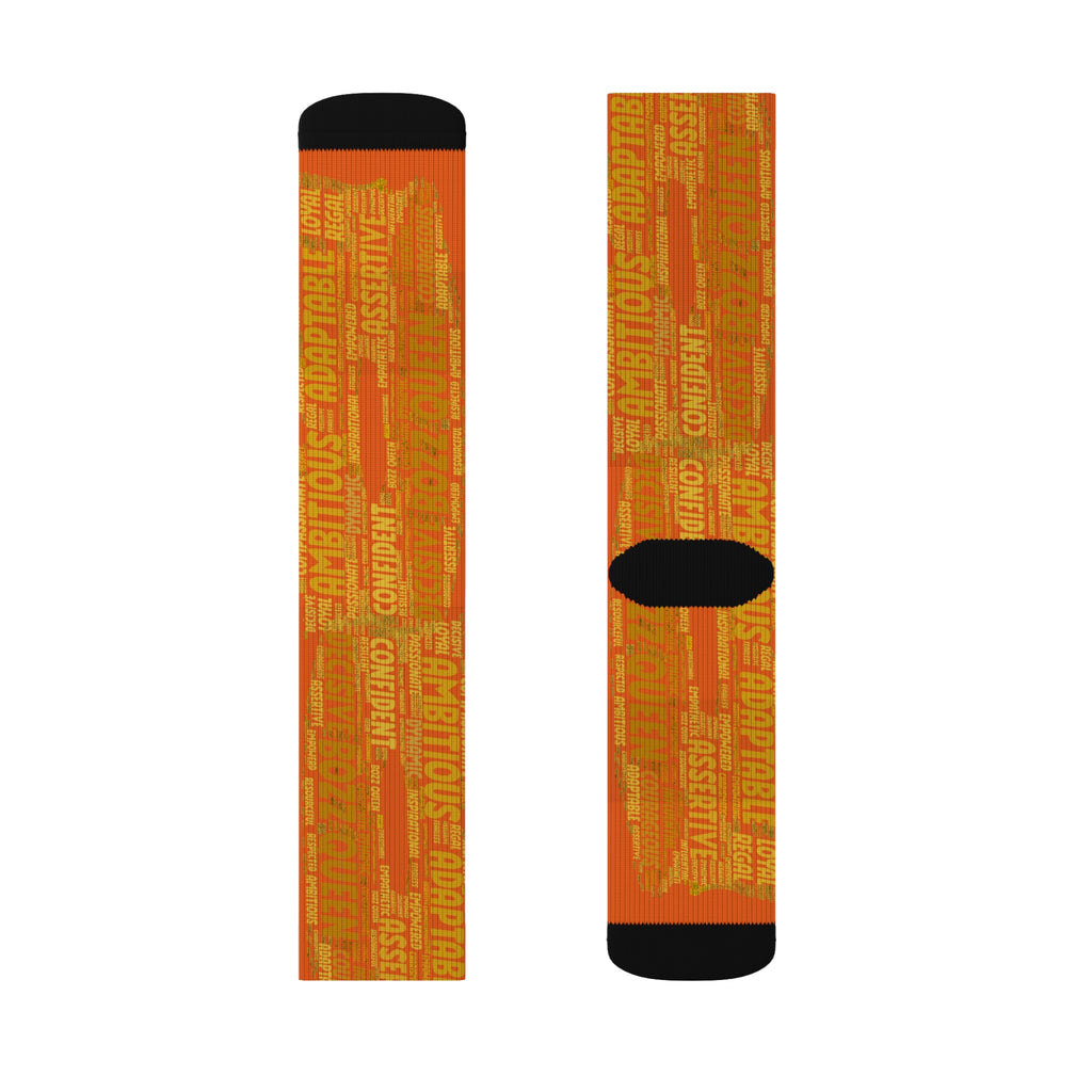 BOZZ QUEEN Orange Bold Statement Socks - Empowering Motivational Wear