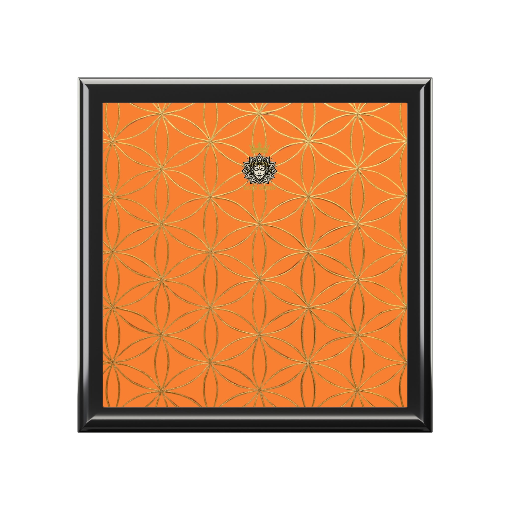 Flower of Life Jewelry Box - Light Orange Elegant Keepsake Organizer
