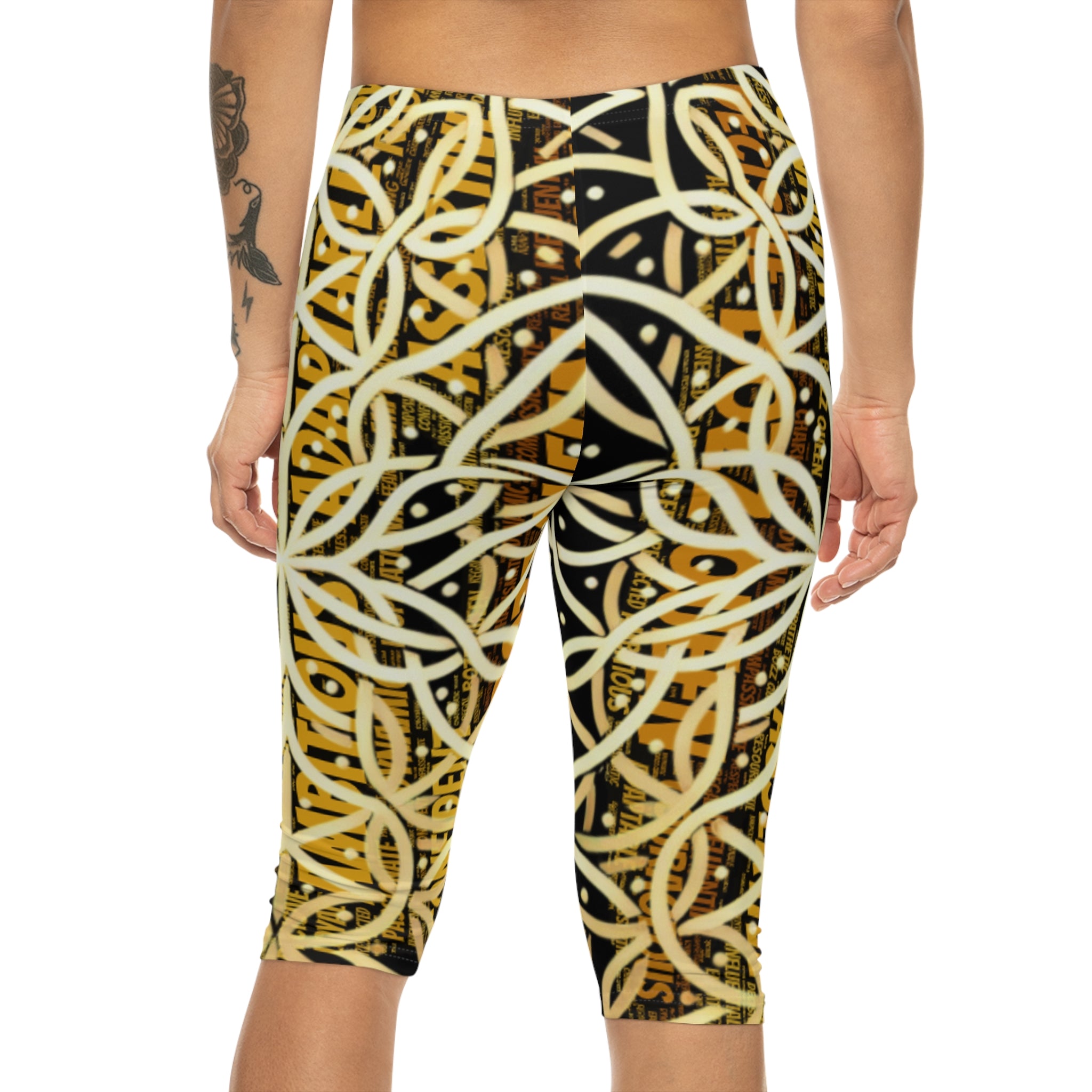 Black Chic Women's Capri Leggings - Premium Yoga Pants for Active Lifestyle