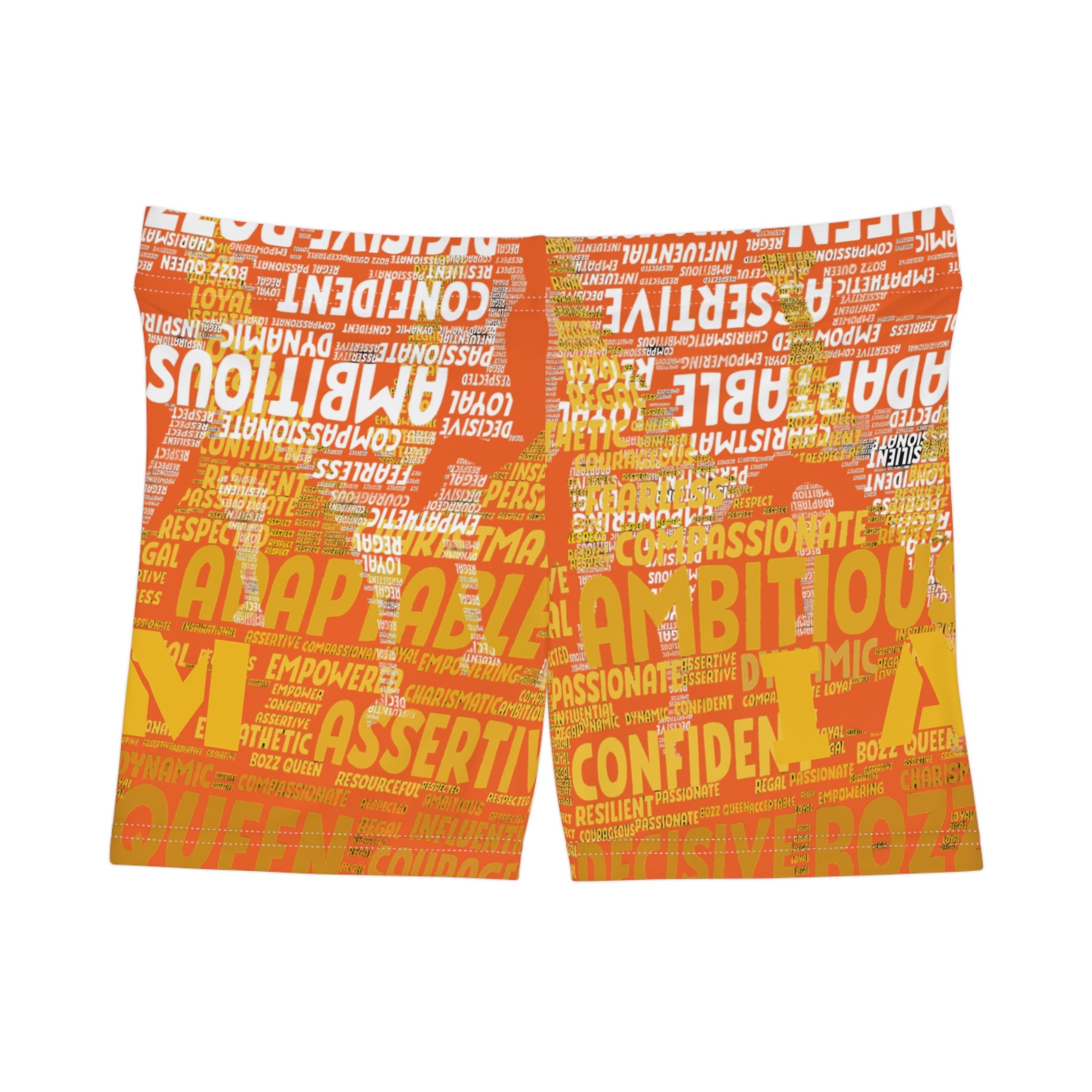 Orange I AM Series Women's Empowerment Shorts - Motivational Activewear