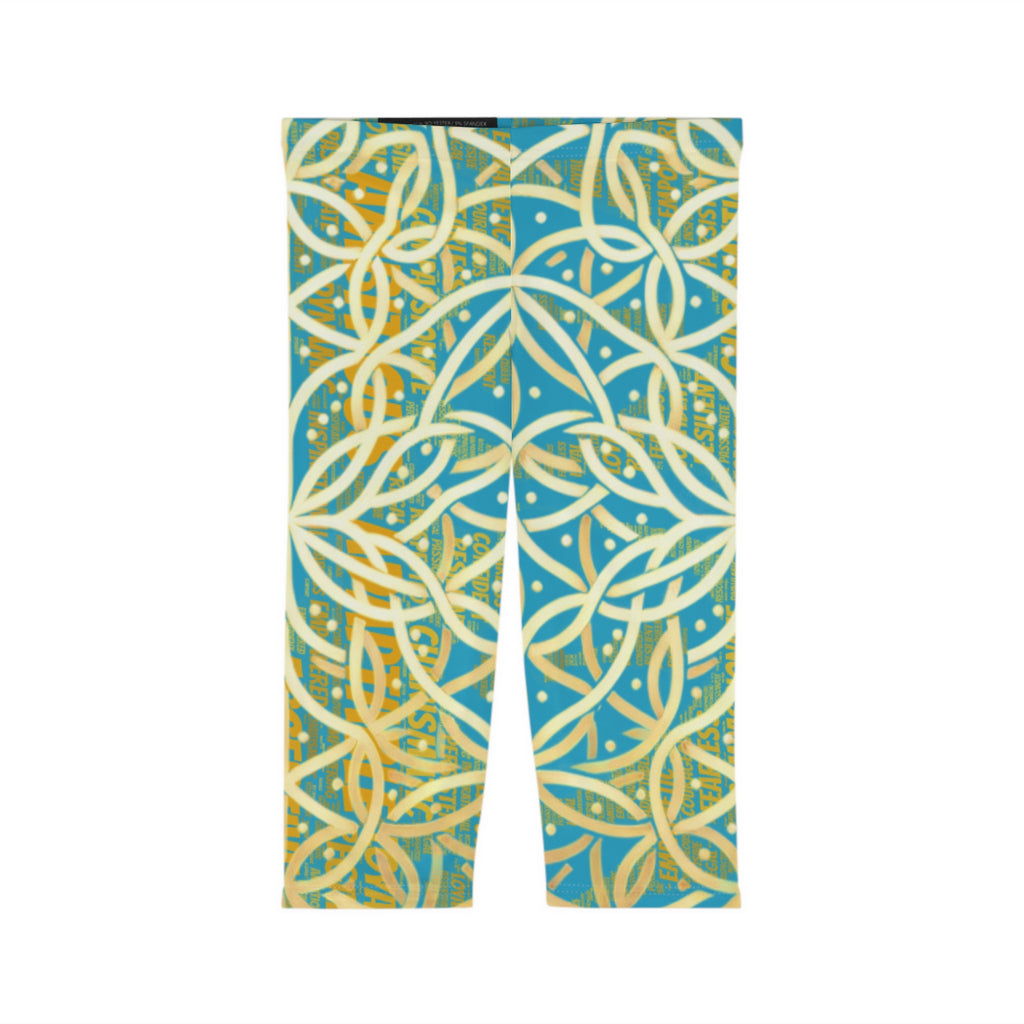Turquoise Chic Women's Capri Leggings - Stylish Yoga Pants & Activewear
