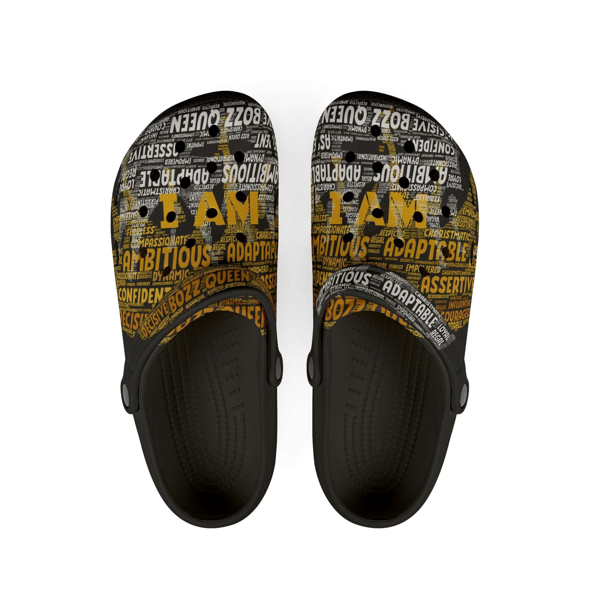 Bozz Queen I AM Series Foam Clogs - Inspirational Comfort Shoes for Entrepreneurs