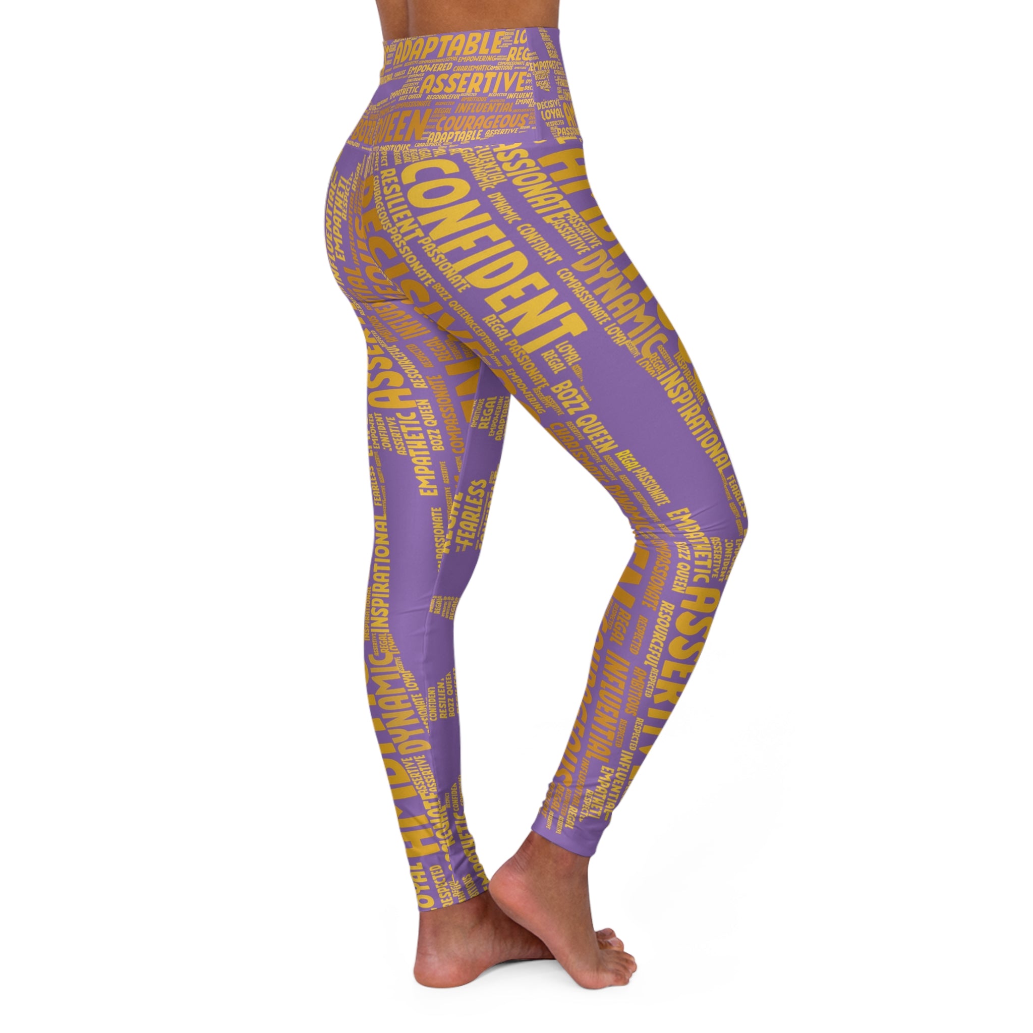 Empowering High Waisted Yoga Leggings - Motivational Activewear
