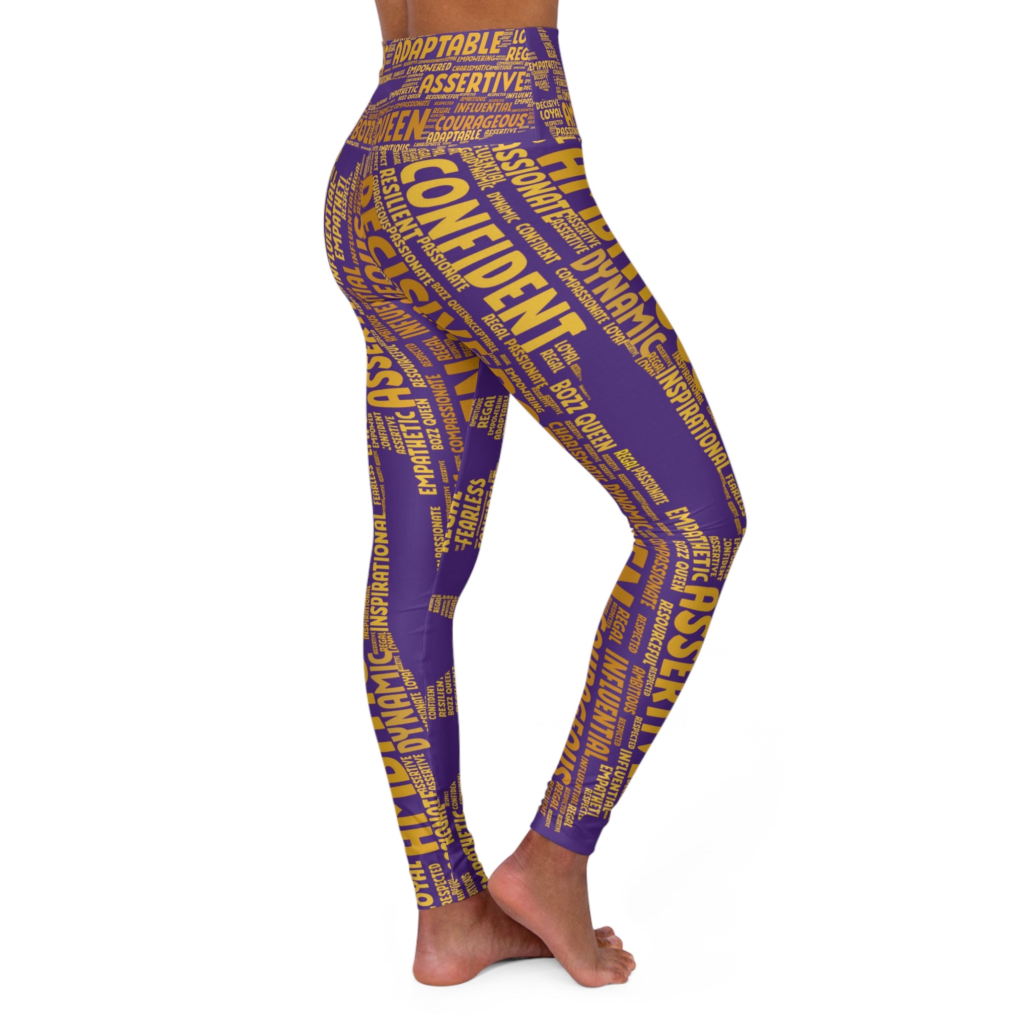 Empowering High Waisted Yoga Leggings - Motivational Activewear