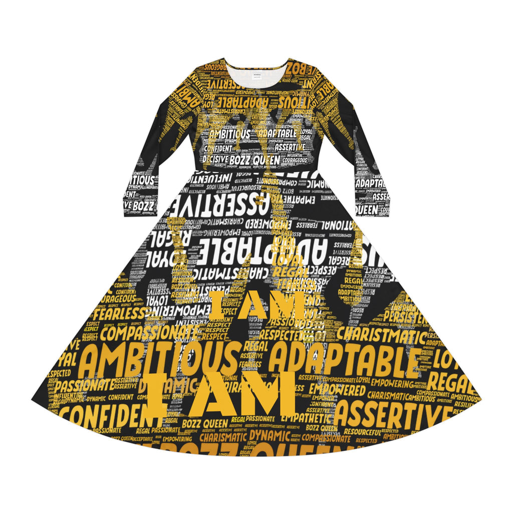 BOZZ QUEEN I AM Series Empowering Women's Dance Dress - Inspirational Affirmation Dress