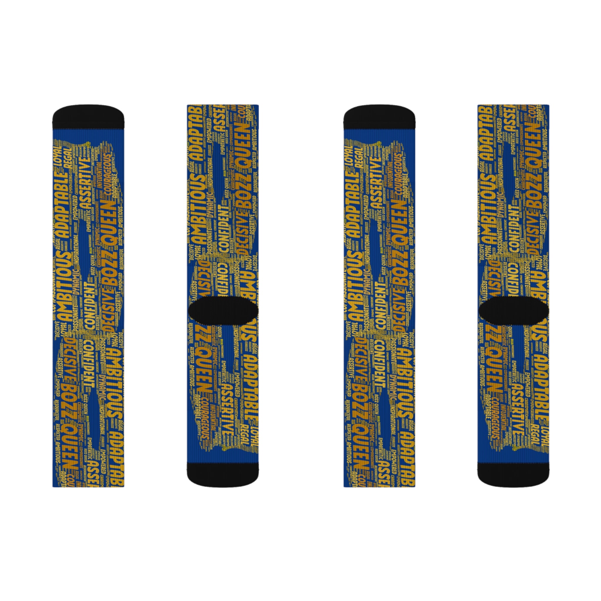 BOZZ QUEEN Dark Blue Bold Statement Socks - Empowering Motivational Wear