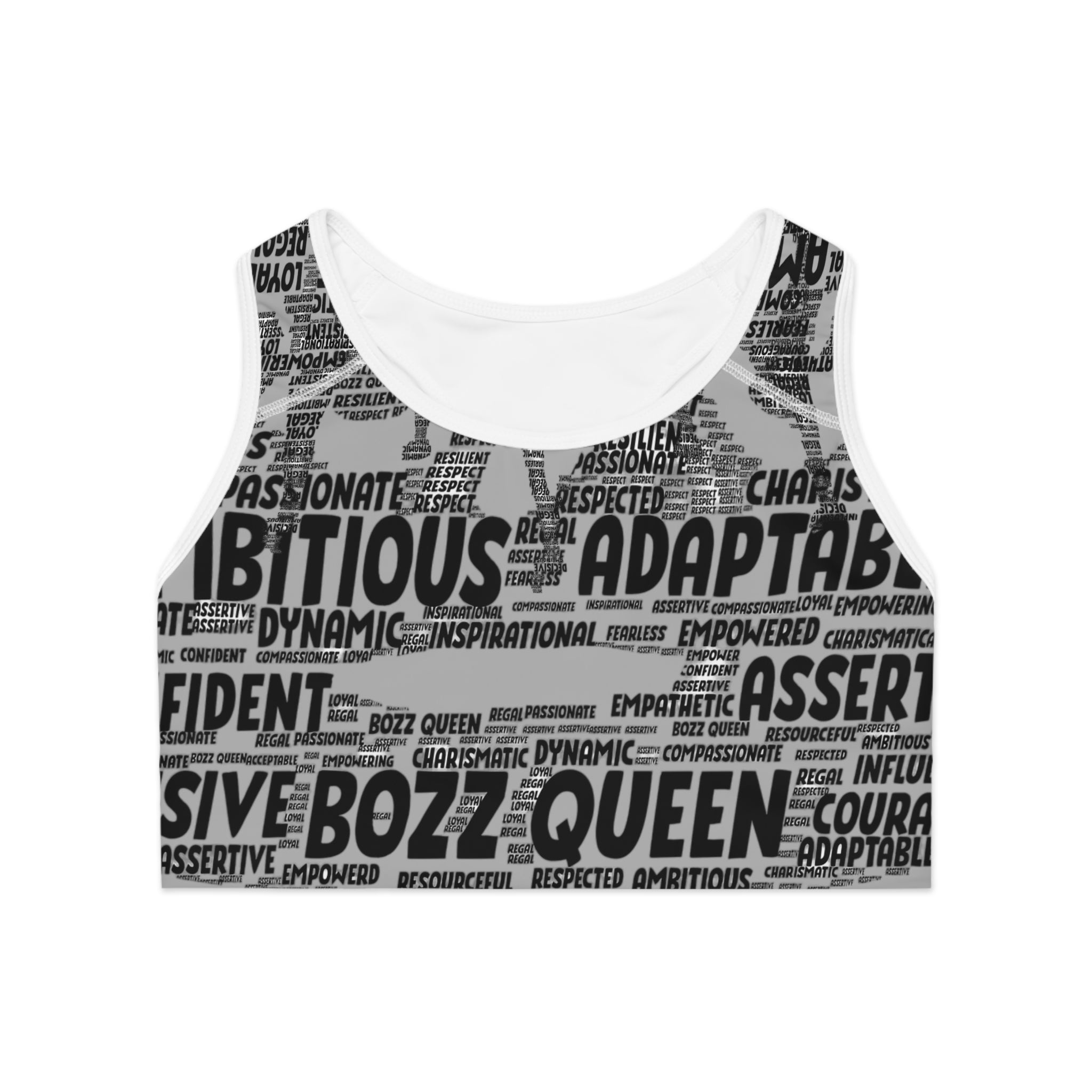 Empowering Sports Bra - Bozz Queen origin collection black and gray