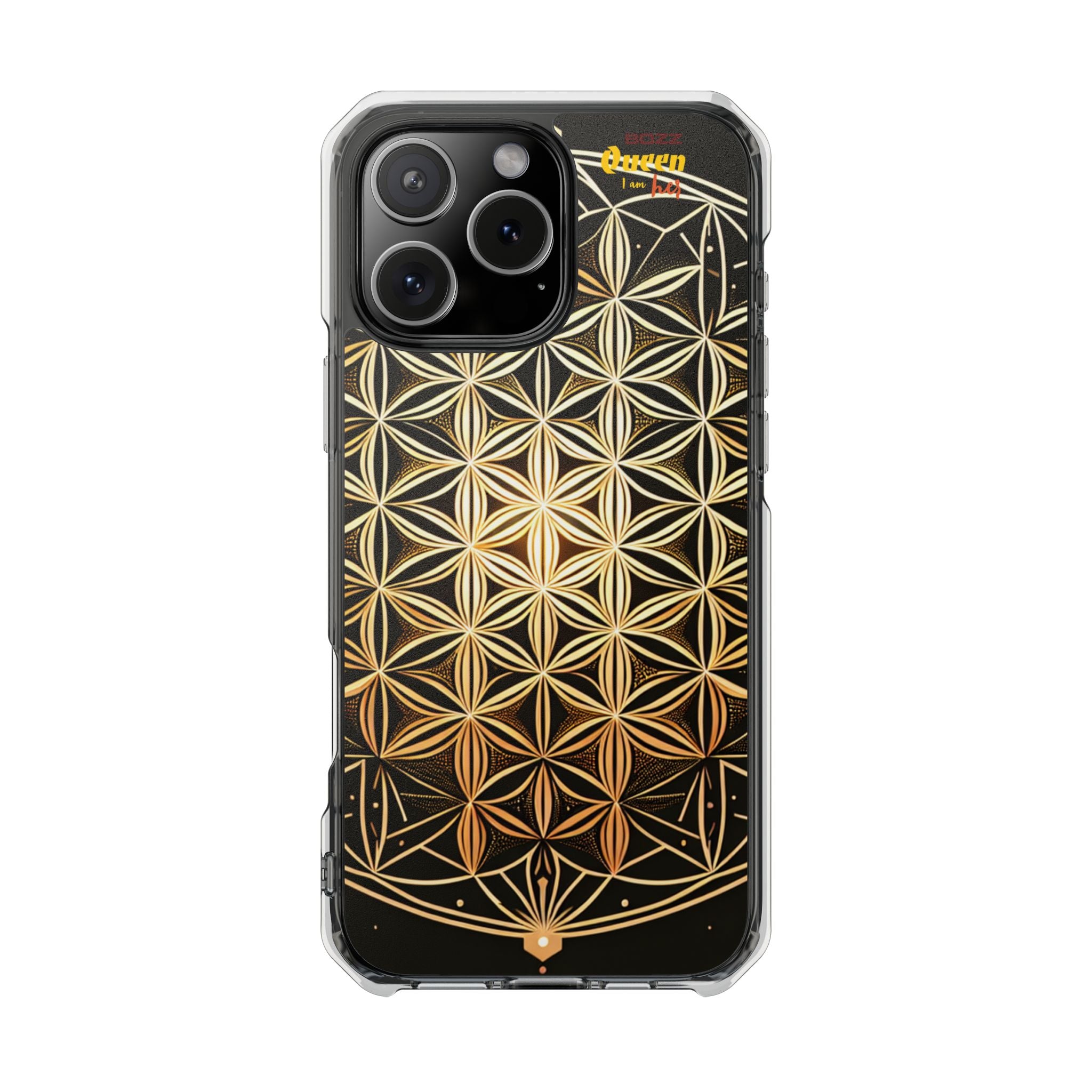 Flower of Life Magnetic Clear Case, Personalized Phone Case, Protective Impact Case, Gift for Him or Her, Boho Phone Accessories