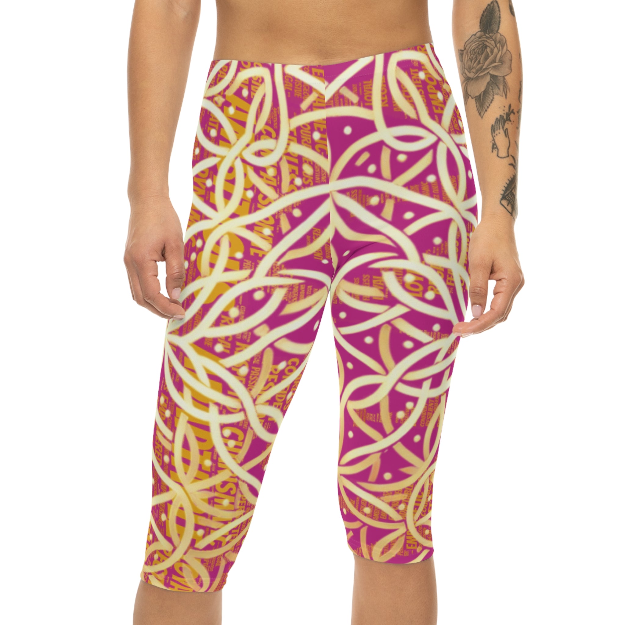 Pink Chic Women's Capri Leggings - Stylish Yoga Pants & Activewear
